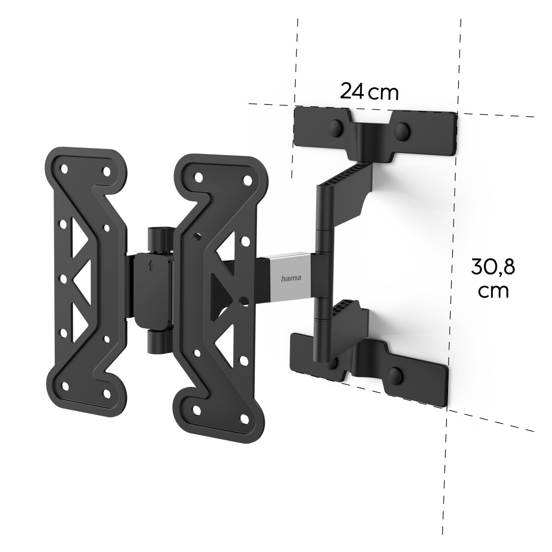 Hama TV-Wandhalterung »Halterung, schwenkbar, neigbar, extra flach von 48 - 122 cm«, bis 122 cm Zoll, (19" - 48"), max. 30 kg