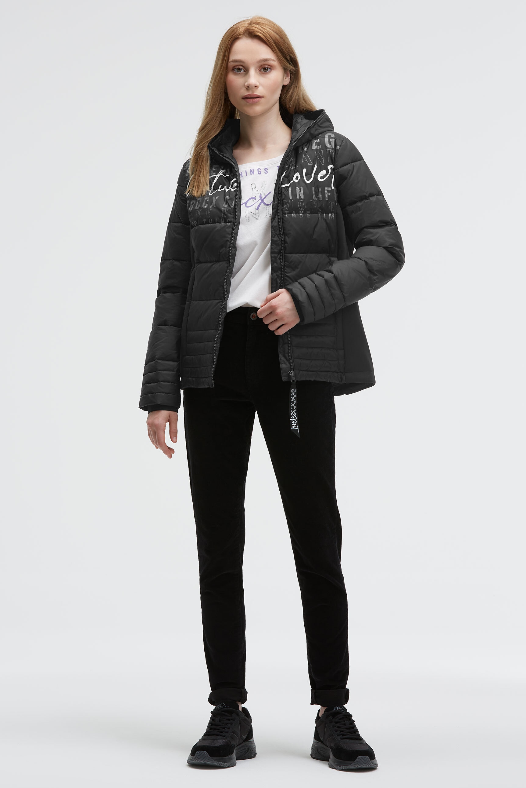 SOCCX Winterjacke, mit Kapuze, mit Windbreaker-Bündchen