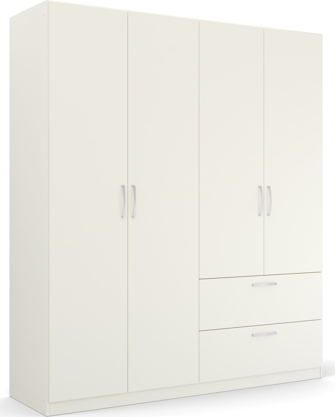 rauch Drehtürenschrank "Kleiderschrank Schrank Garderobe Ankleide PURE BY QUADRA SPIN" Breiten: 181/226/271 cm, Höhe 210 cm, in puristischem Design mit Griffen in Alufarben MADE IN GERMANY