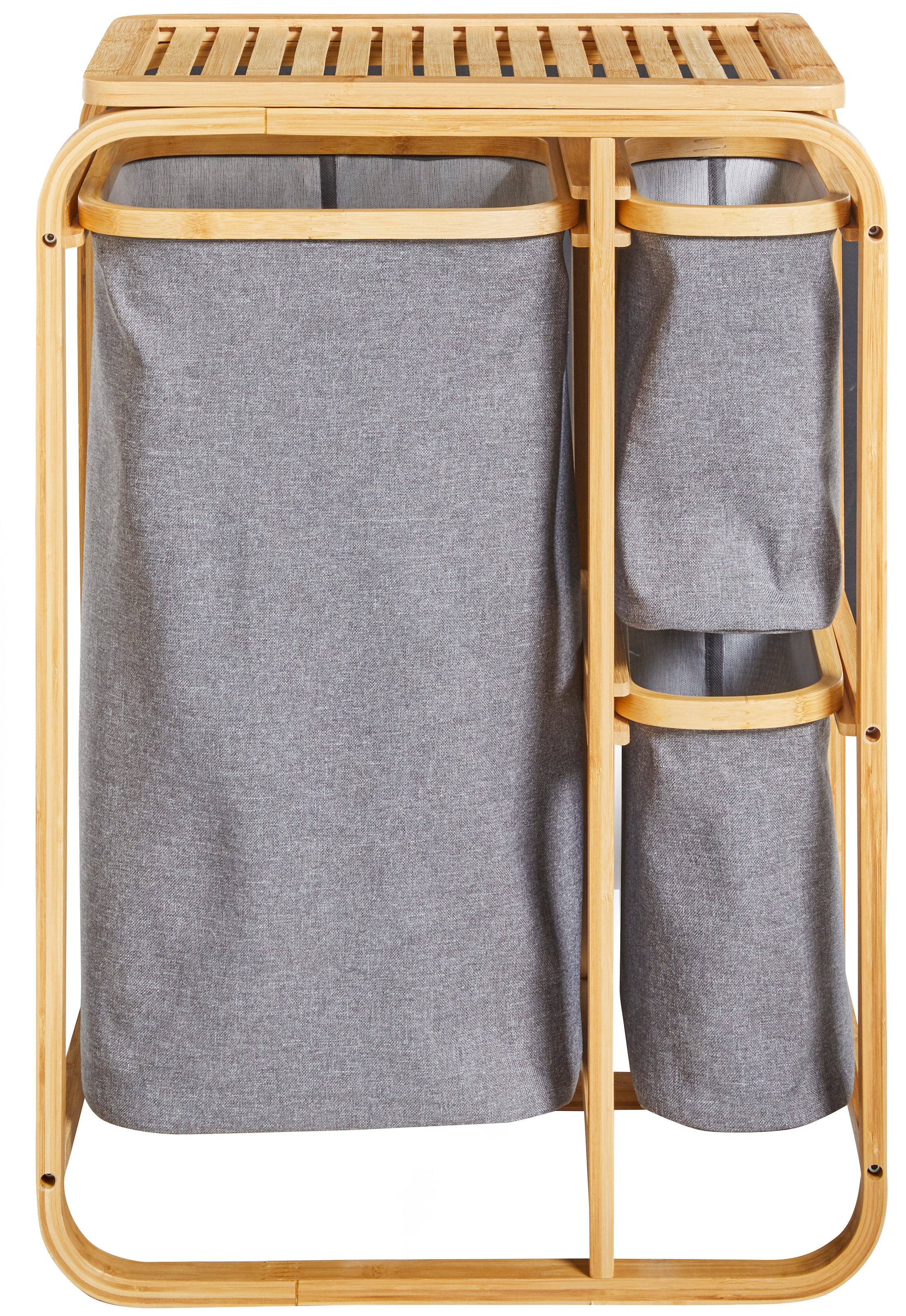 Wäschesäcken herausnehmbaren aus welltime »Tulum«, Bambus, Wäschesortierer 3 mit Wäschekorb | BAUR