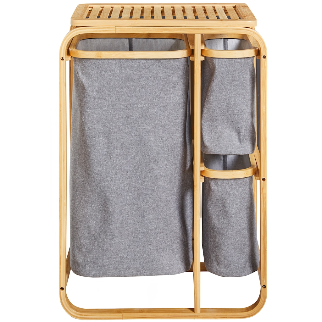 welltime Wäschesortierer »Tulum«, aus Bambus, Wäschekorb mit 3 herausnehmbaren Wäschesäcken