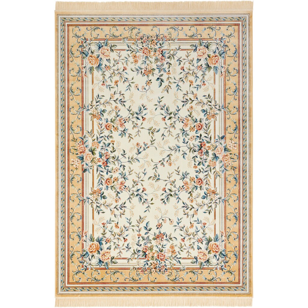 NOURISTAN Teppich »Antik Flowers«, rechteckig, Orientalisch mit Fransen, Orient, Wohnzimmer, Schlafzimmer, Esszimmer