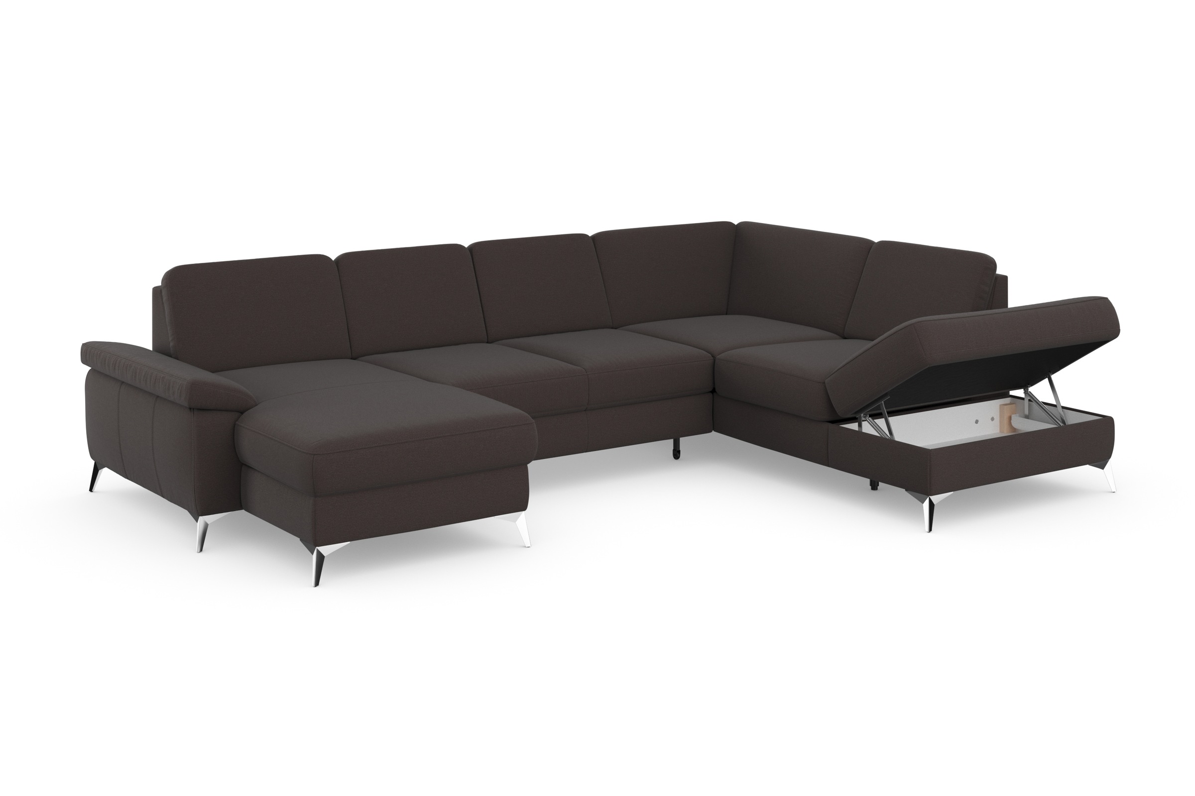 sit&more Wohnlandschaft »Padua U-Form«, inklusive Sitztiefenverstellung, Armteilfunktion und Federkern