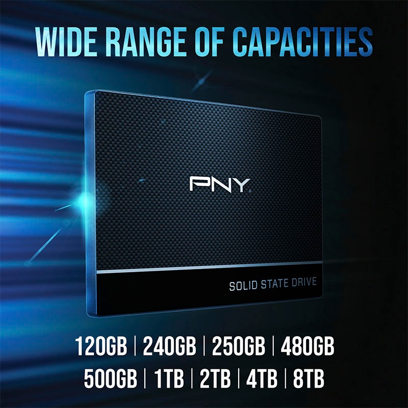 PNY interne SSD »CS900 2.5'' SATA III SSD 1TB«, 2,5 Zoll, Anschluss SATA II-SATA III