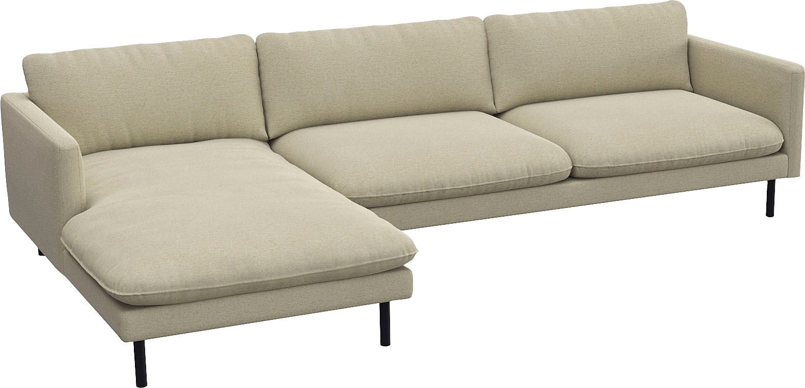 FLEXLUX Ecksofa »Bolzano, elegant und bequem, L-Form«, Sitzaufbau mit Kaltschaum & Stahl-Wellen, loose Sitz -& Rückenkissen