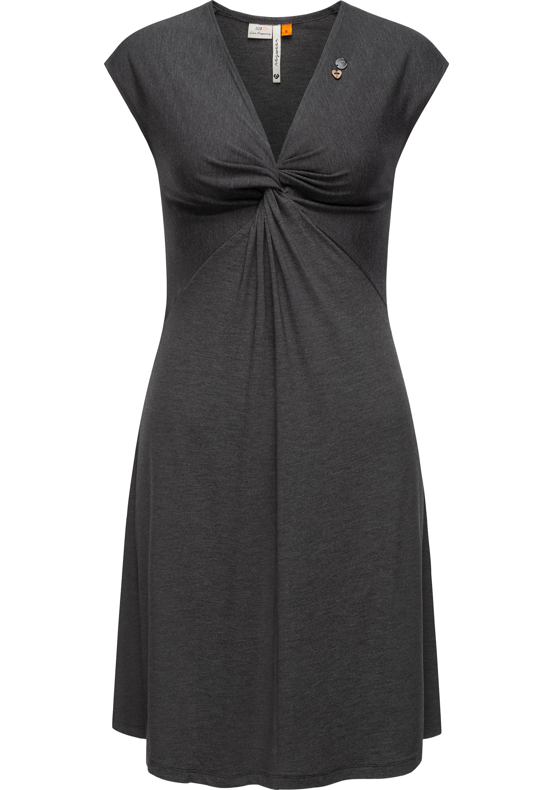 Ragwear Jerseykleid "Comfrey Solid" Ohne Taschen stylisches Sommerkleid mit tiefem V-Ausschnitt
