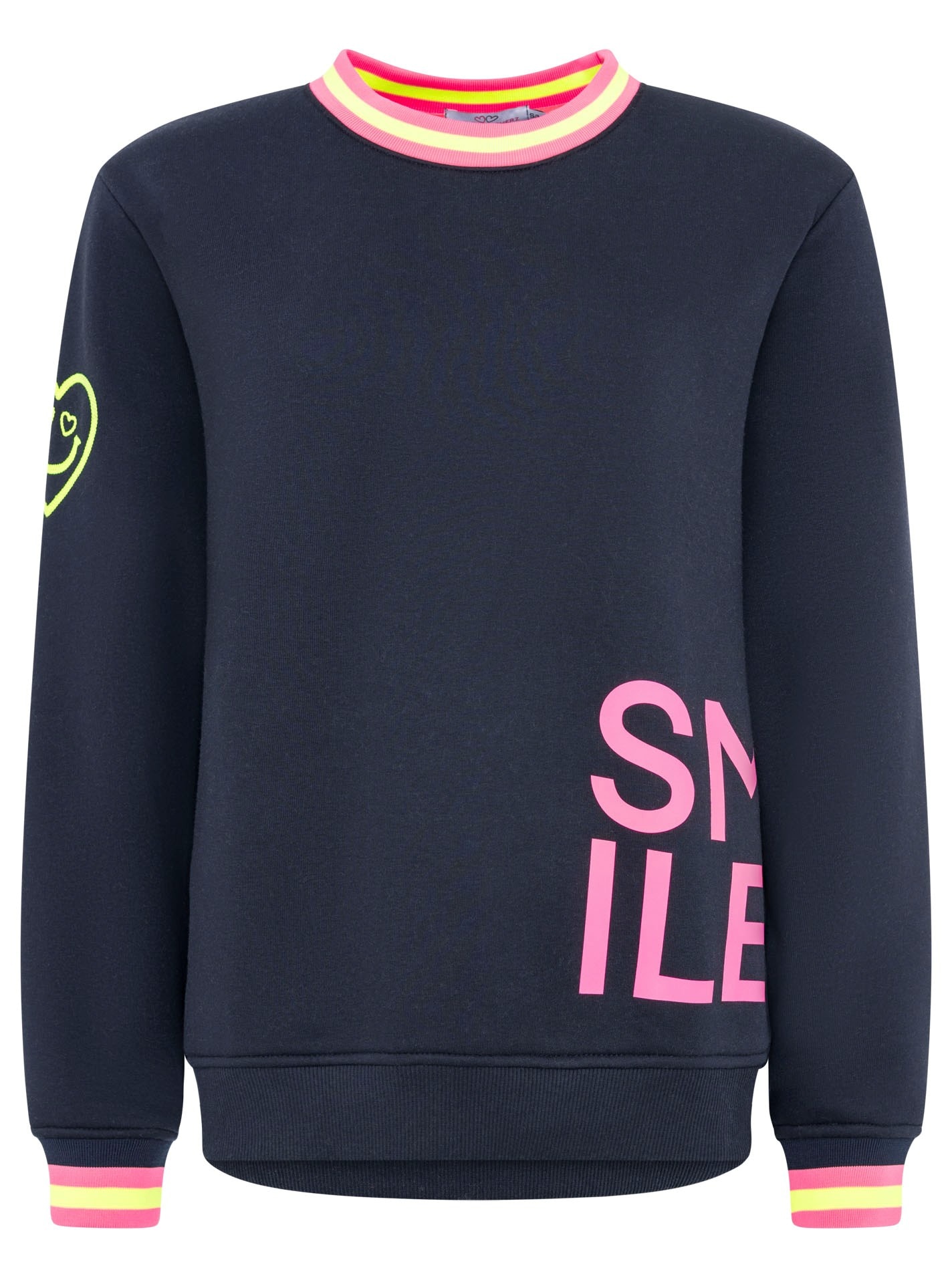 Zwillingsherz Sweatshirt »"Alissa"«, mit SMILE PRINT, Kontrastbündchen, gesticktem Herz am Arm