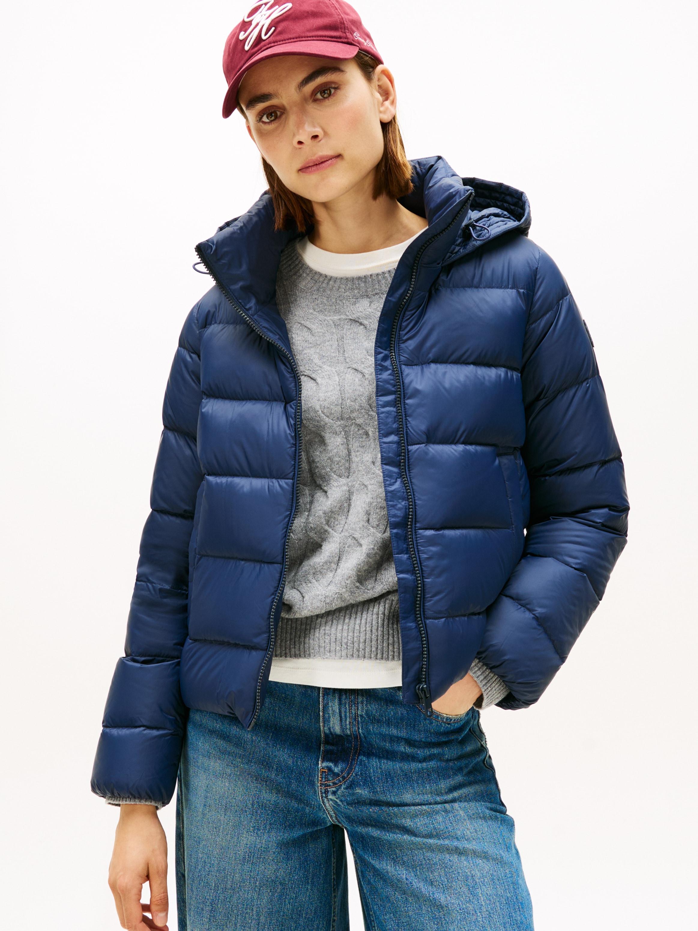 Tommy Hilfiger Steppjacke "LW DOWN CASUAL JACKET" mit Kapuze mit Logoprägun günstig online kaufen