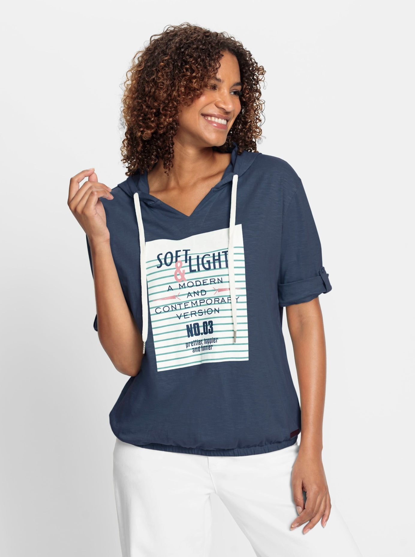 Casual Looks Kurzarmshirt "Kapuzen-Shirt" 1 Stk. tlg. günstig online kaufen