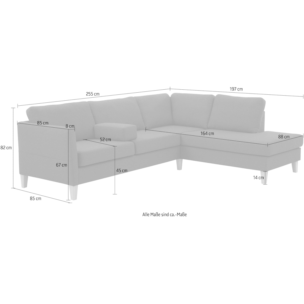 ATLANTIC home collection Ecksofa »Mailo L-Form«