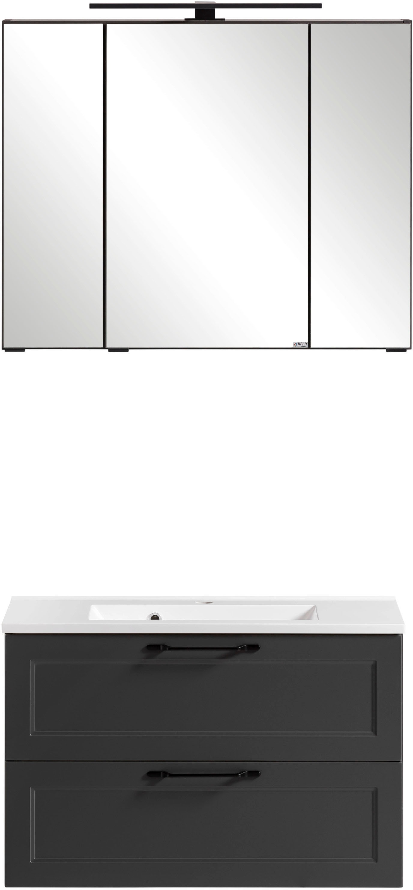 welltime Badmöbel-Set »Lana«, (Komplett-Set, 2 St.), Badezimmer-Set, 2-teilig, inkl. Waschbecken, 80 cm breit