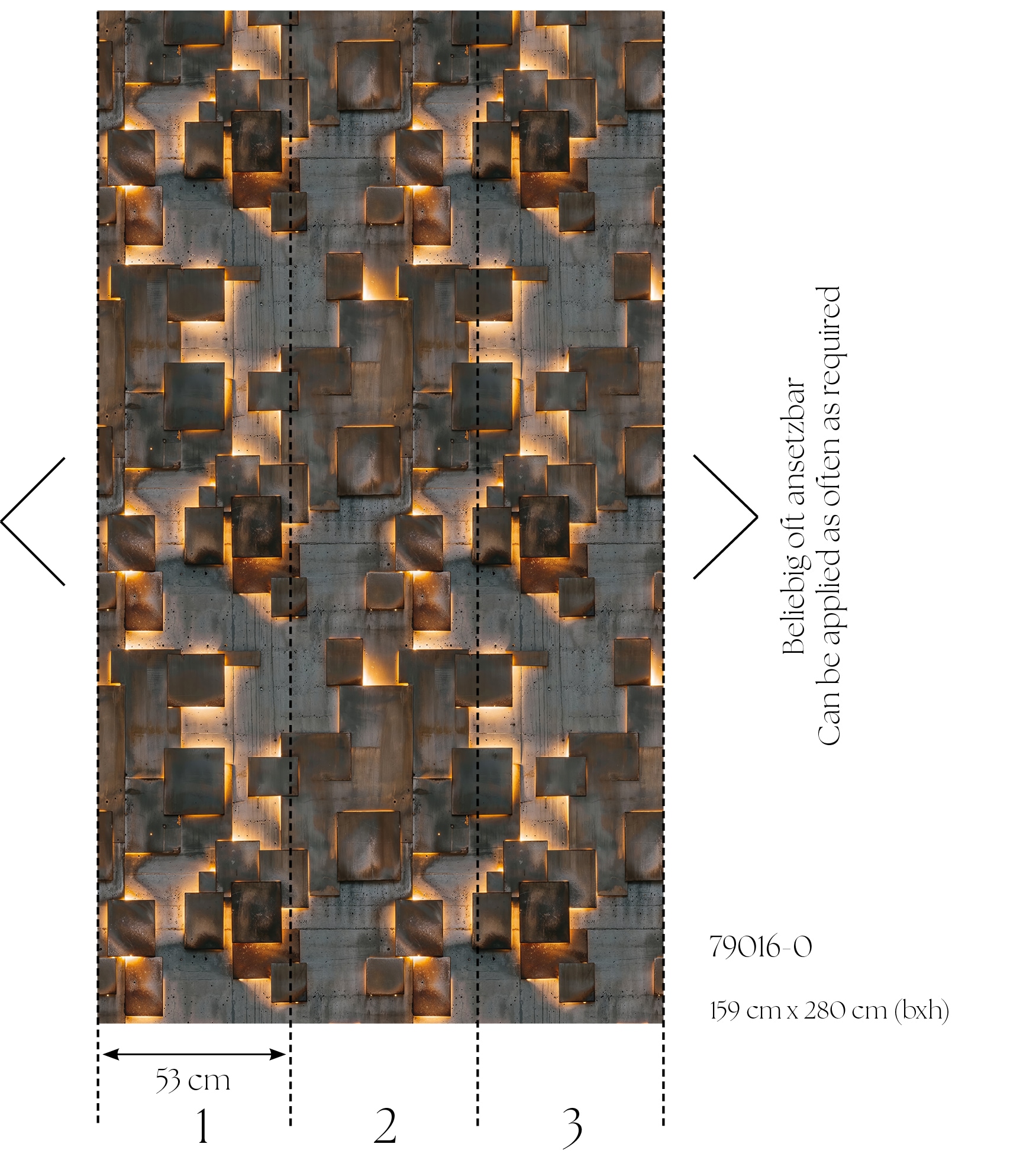 living walls Vliestapete »Fototapete 3D-Würfel Betonoptik Rost erweiterbar« Motiv strukturiert