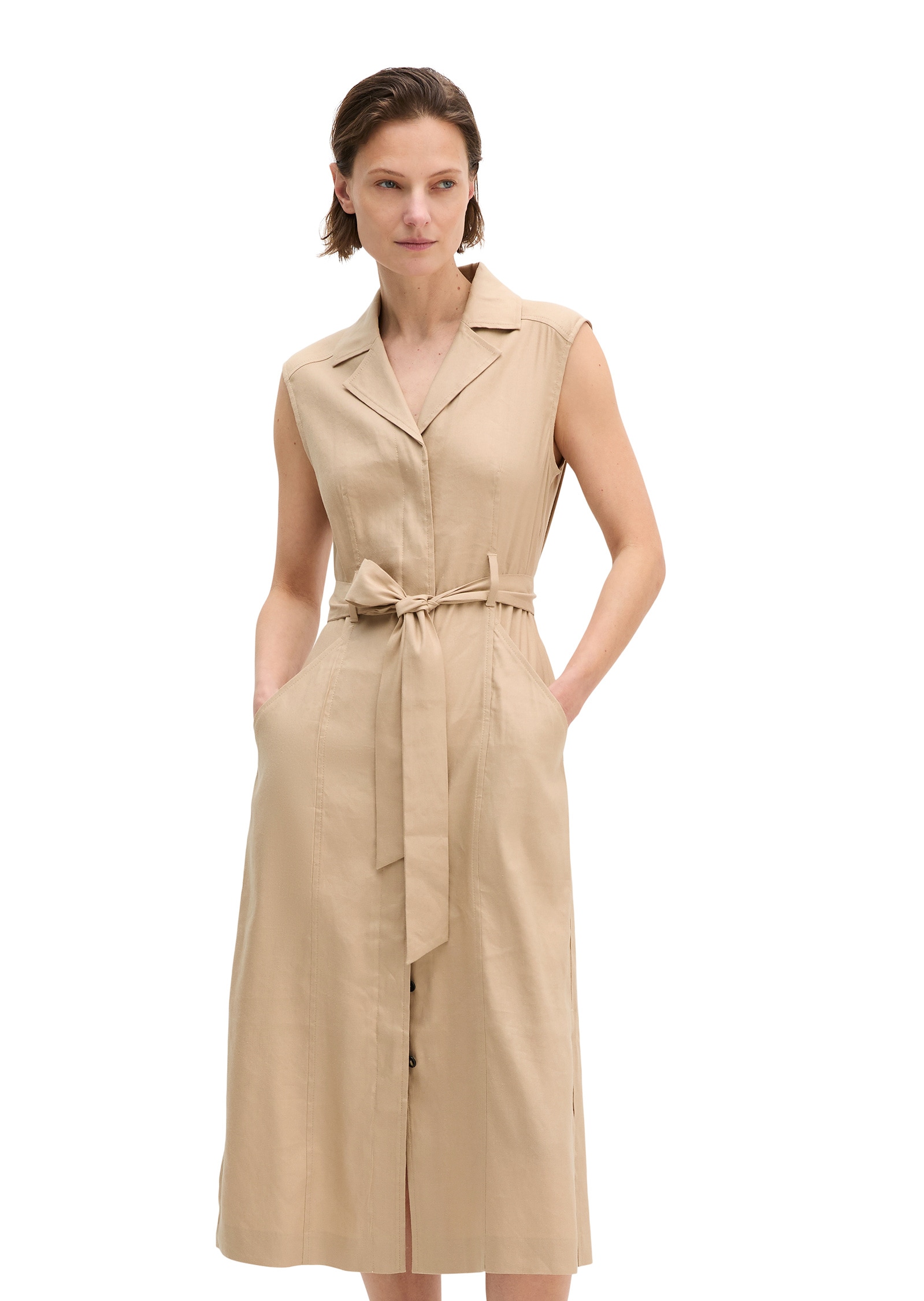 Marc OPolo Midikleid "aus Viskose-Leinen-Stretch"