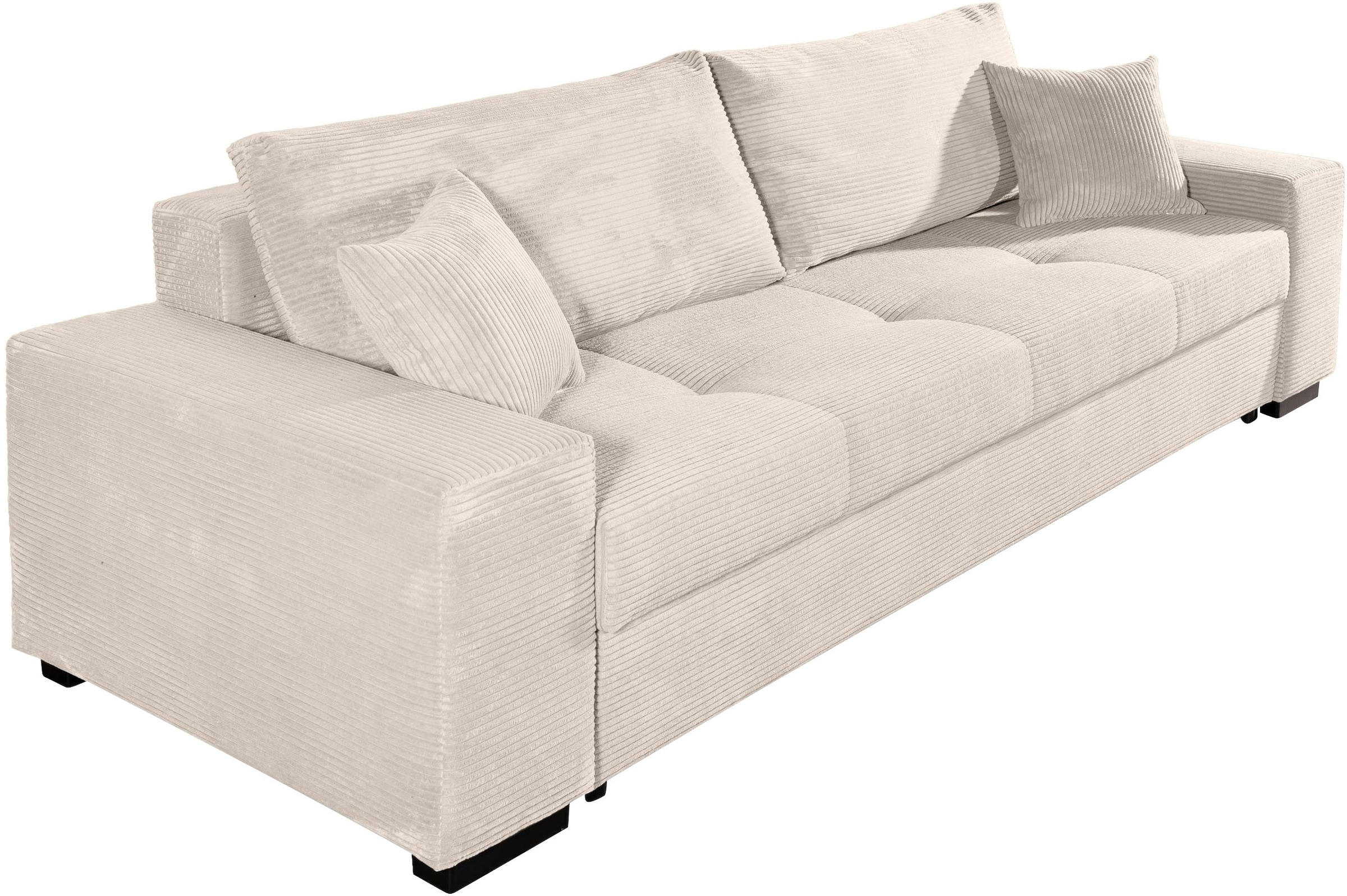 COLLECTION AB Schlafsofa »Kreta, B: 248 cm, Liegefl. 137x195 cm« Bettfunktion, Bettkasten & 2 Zierkissen, optional mit Topper