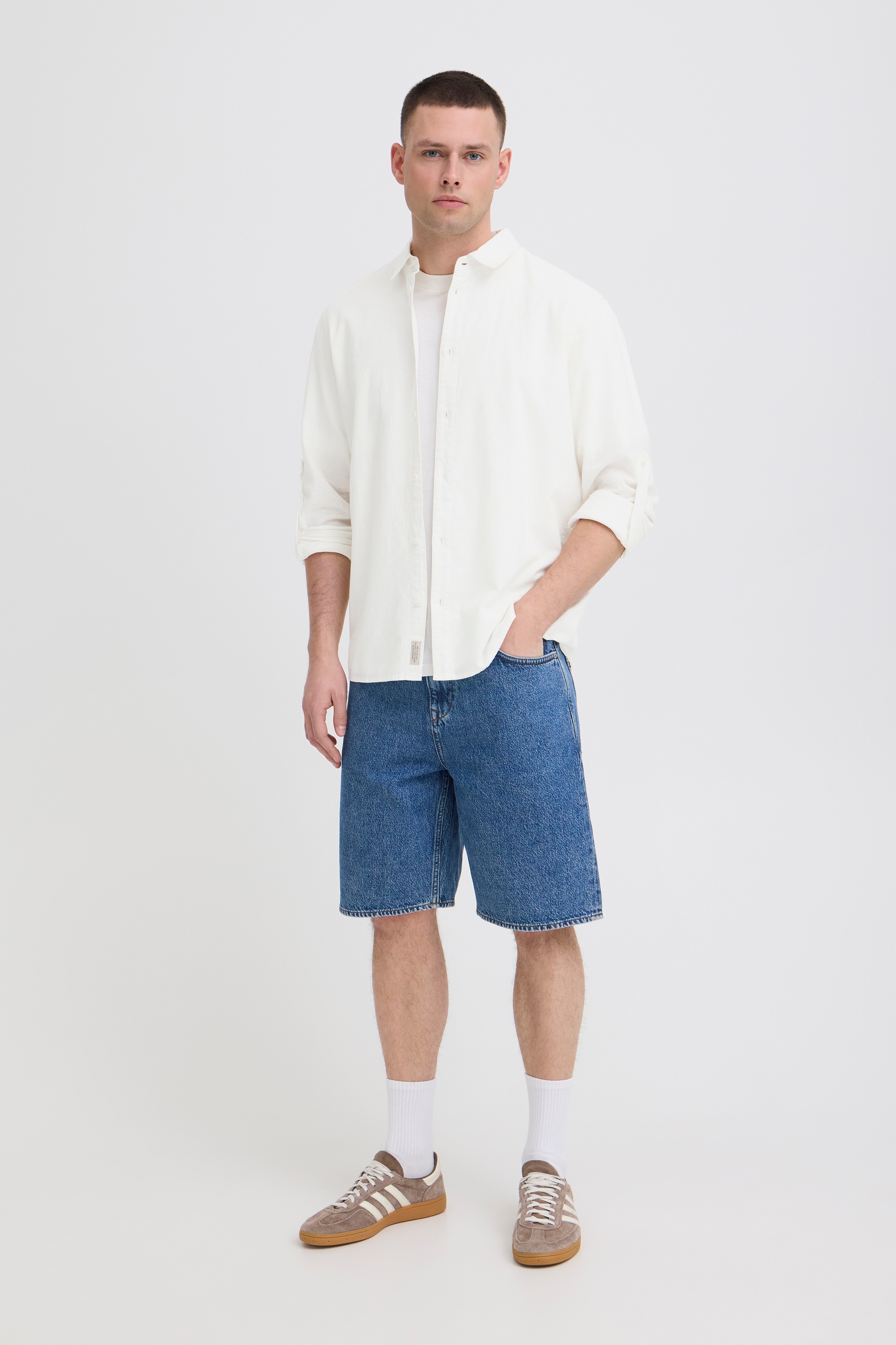 Blend Langarmhemd »BHABAN SHIRT PP NOOS« mit normalem Hemdkragen, Regular Fit, in Leinenoptik