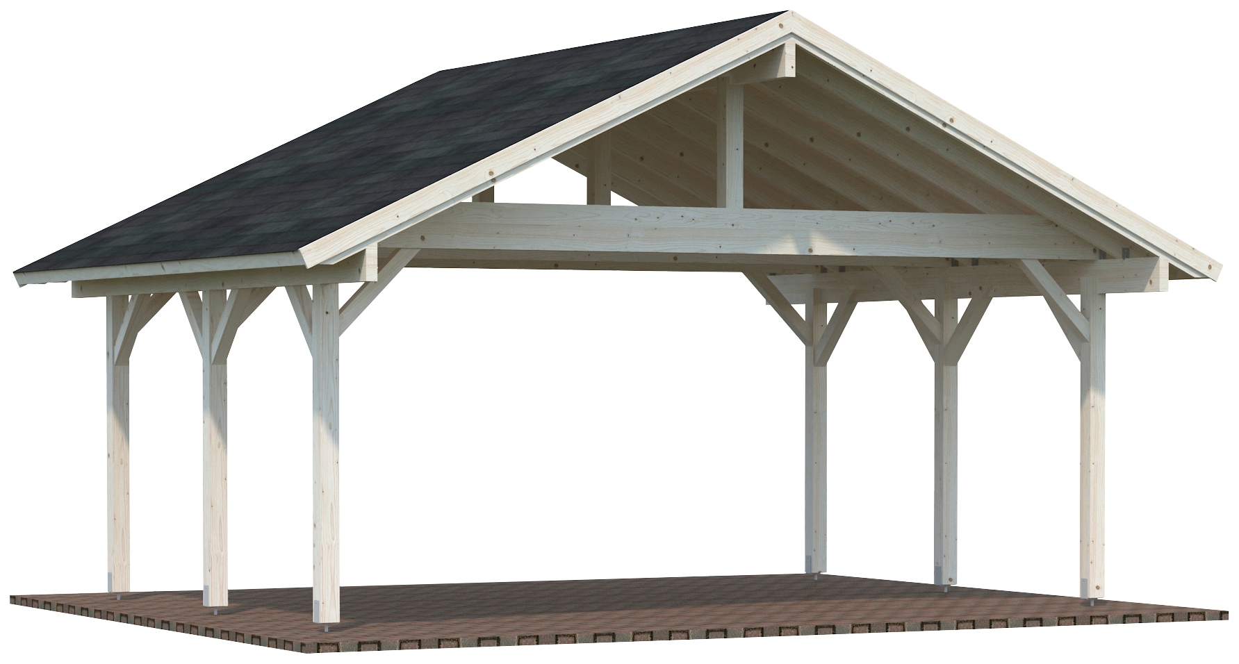 Palmako Einzelcarport "Robert" Massivholz natur
