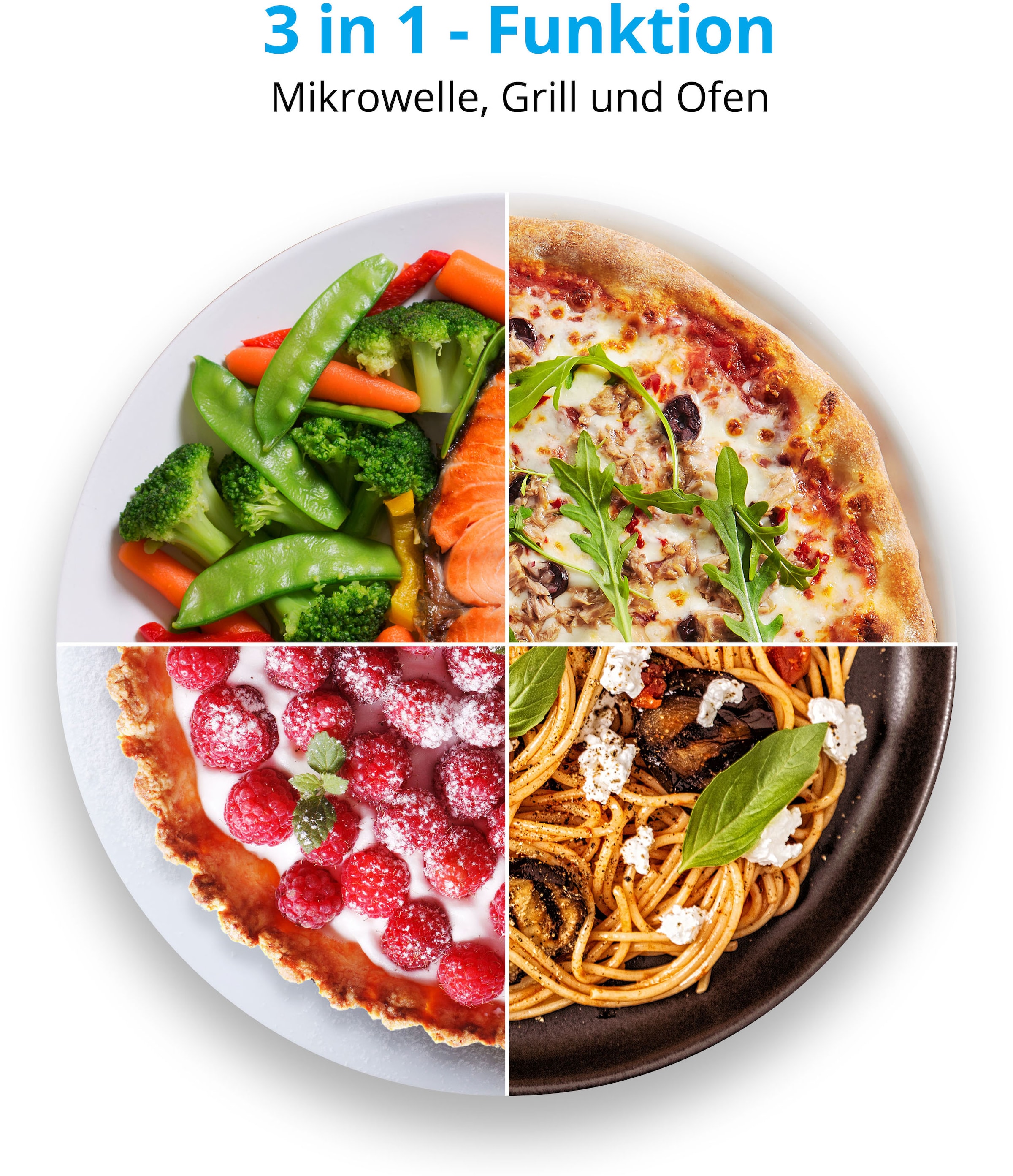 Medion® Mikrowelle »MD 17495 mit Grill und Heißluftfunktion, Timerfunktion, 23 L Kapazität«, Grill und Heißluft, 800 W, 5 Leistungsstufen, 10 Automatikprogramme, Auftaufunktion