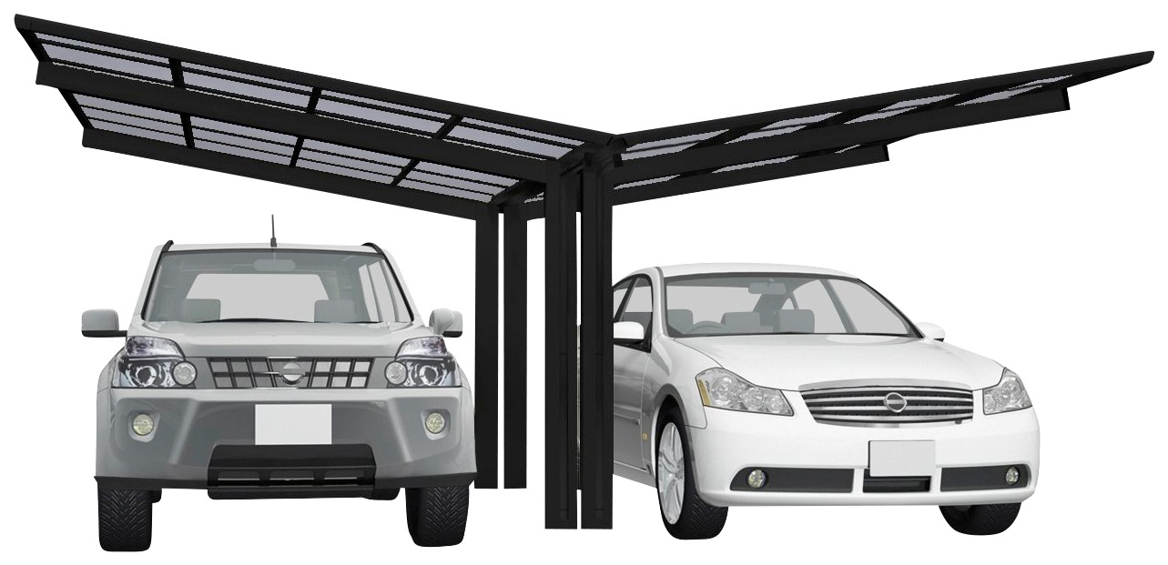 Ximax Doppelcarport "Linea Typ 60 Y-schwarz", Aluminium, 532 cm, schwarz, Aluminium