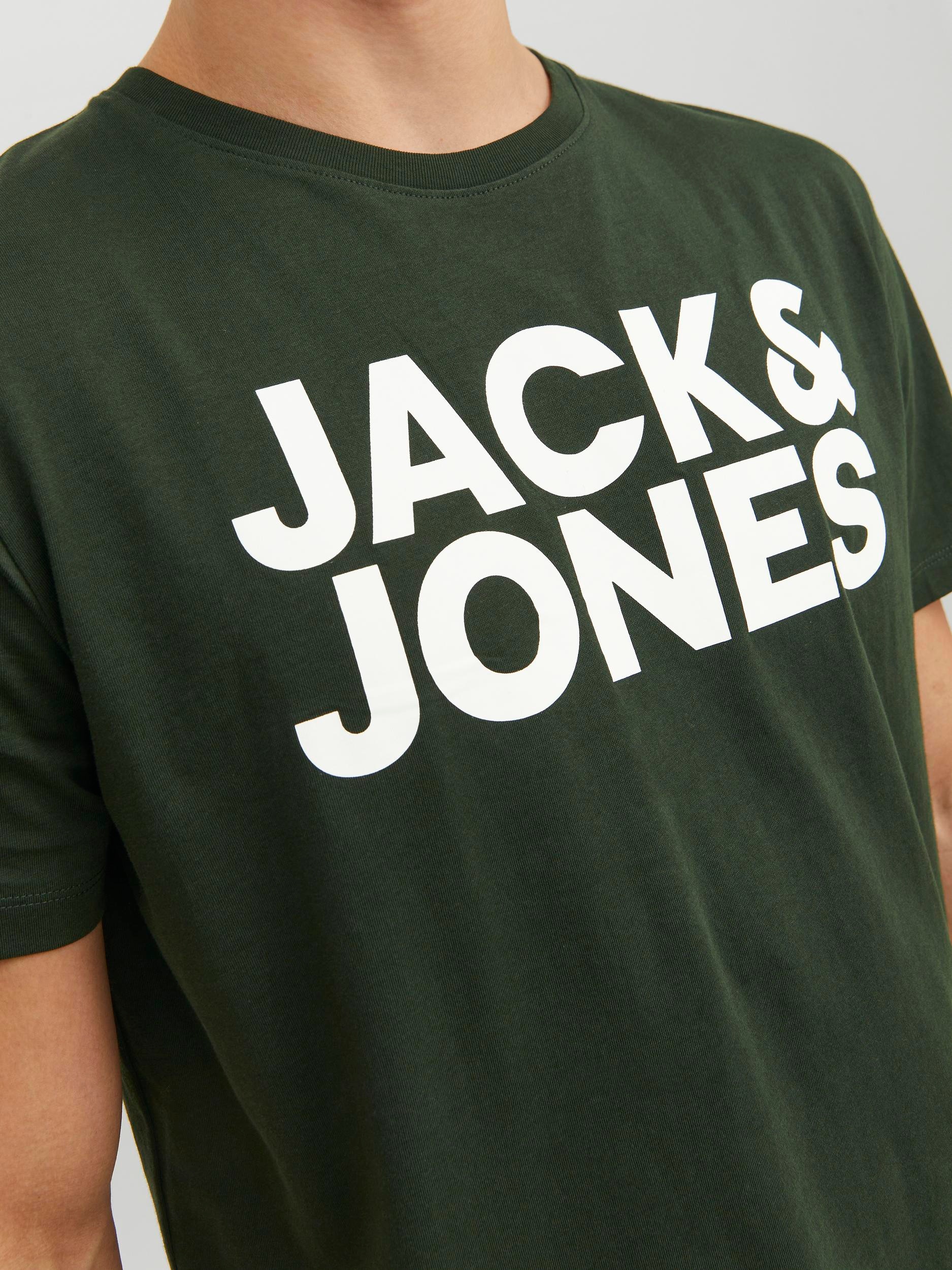 Jack & Jones Rundhalsshirt »JJECORP mit Logo-Print und klassischem Rundhals«, mit Rundhalsausschnitt
