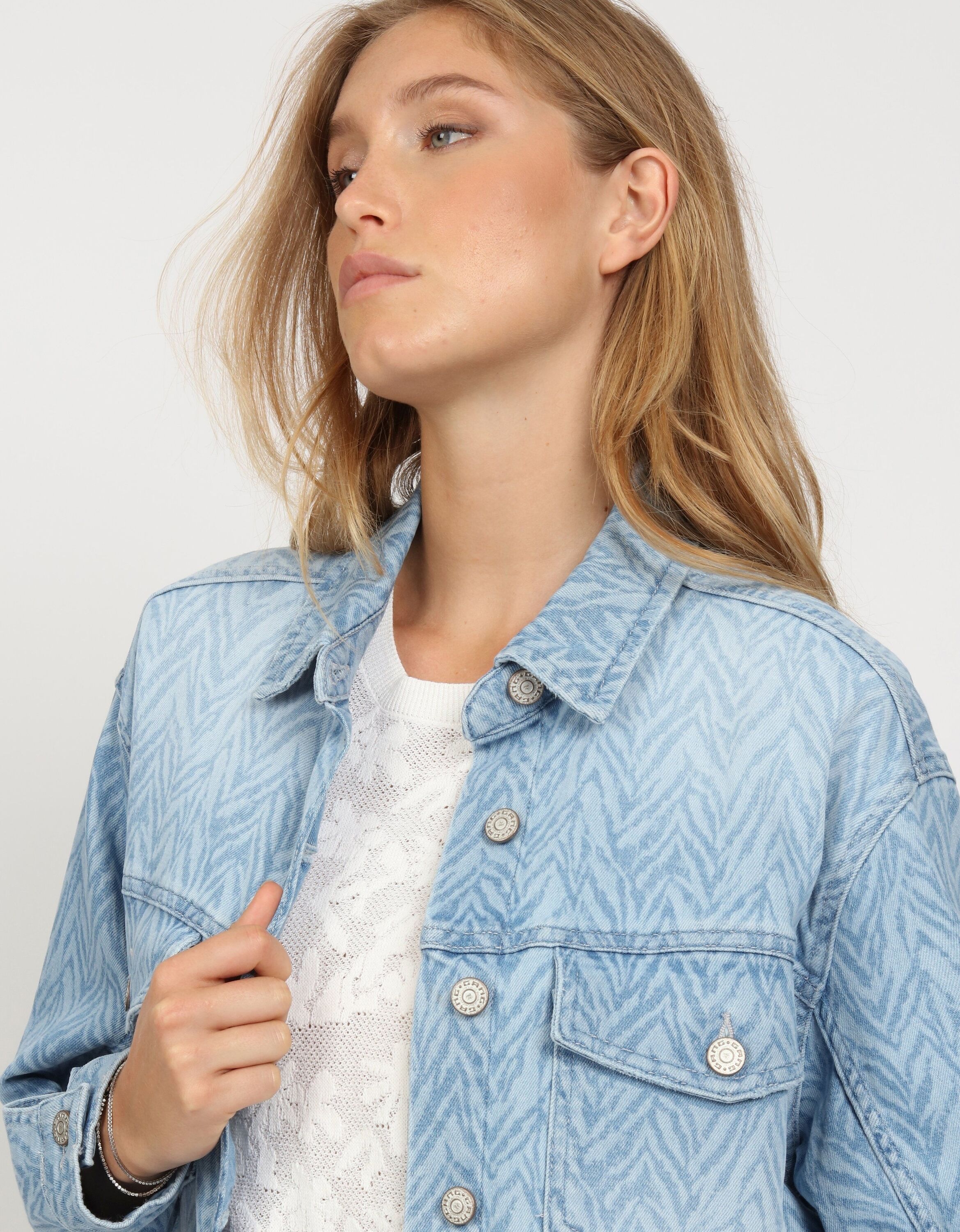 GANG Jeansjacke »94ZOE JACKET« ohne Kapuze mit Brusttaschen
