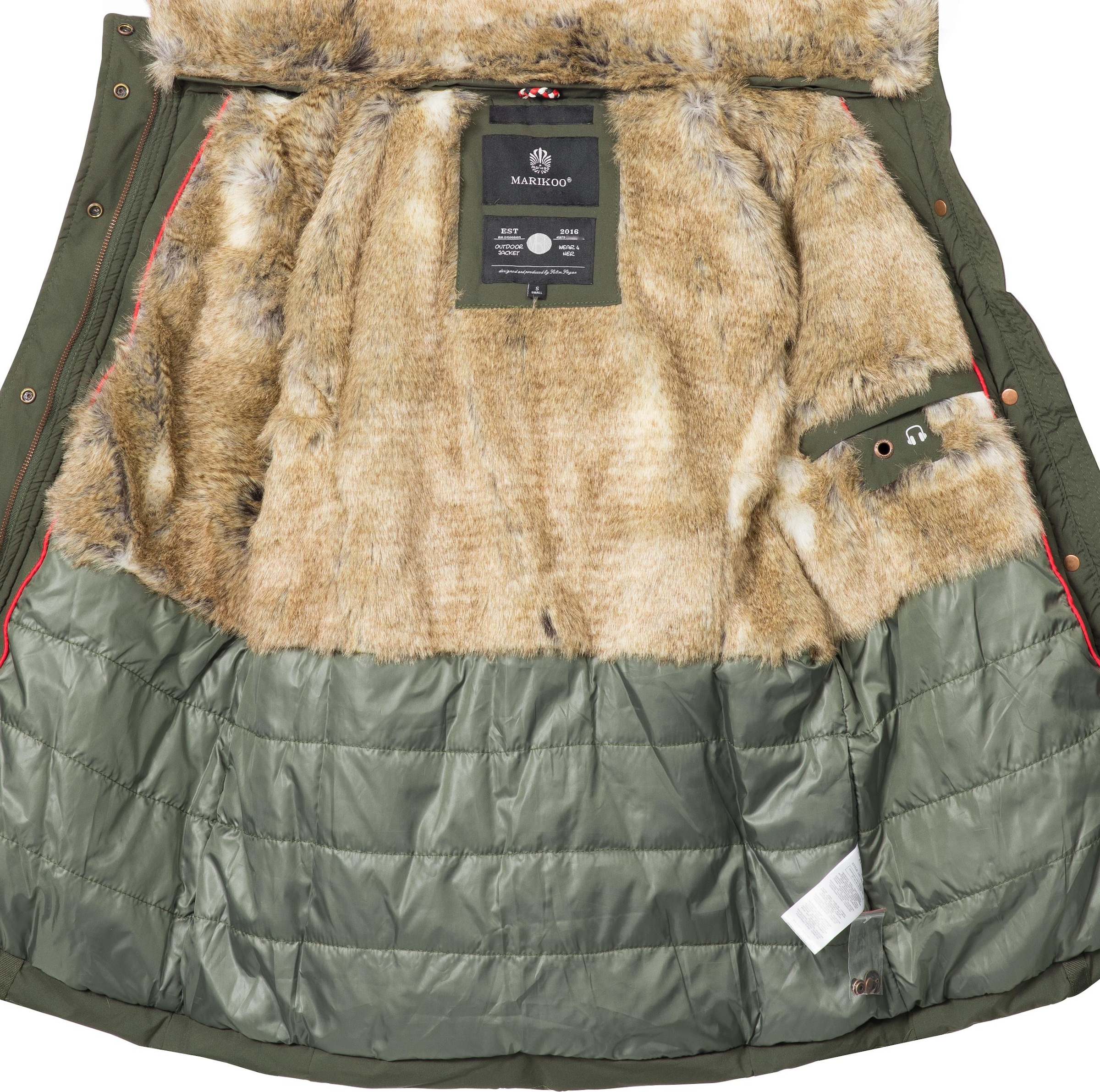 Marikoo Winterjacke »Nekoo«, mit Kapuze, stylische Damen Steppjacke mit großer Kapuze