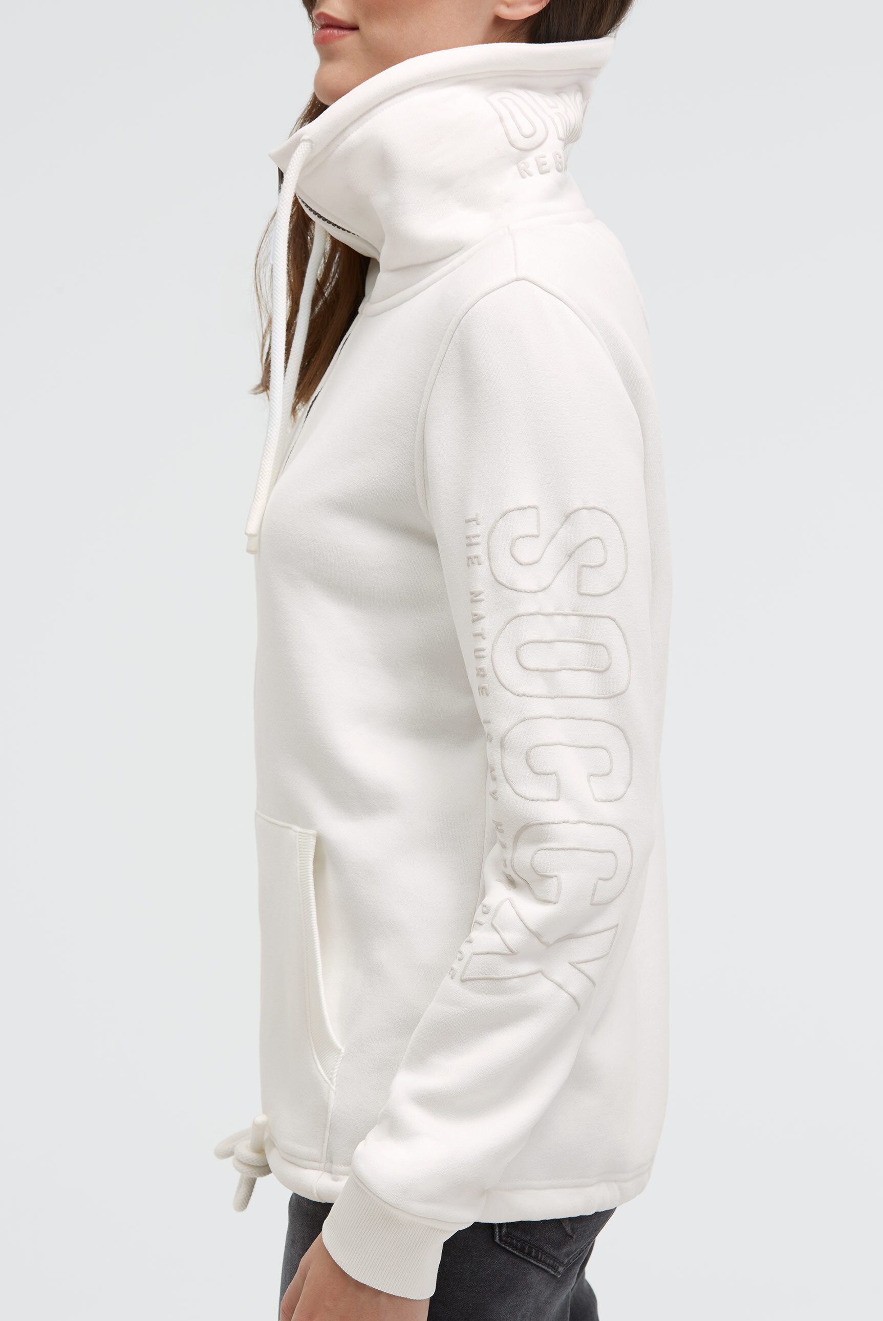 SOCCX Sweatjacke, mit Bindeband am Saum