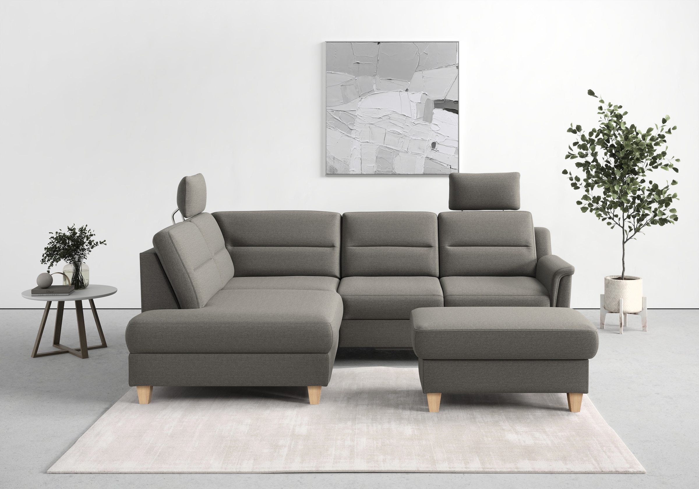 sit&more Ecksofa "Farö L-Form" inklusive Federkern, wahlweise mit Schlaffunktion und Bettkasten