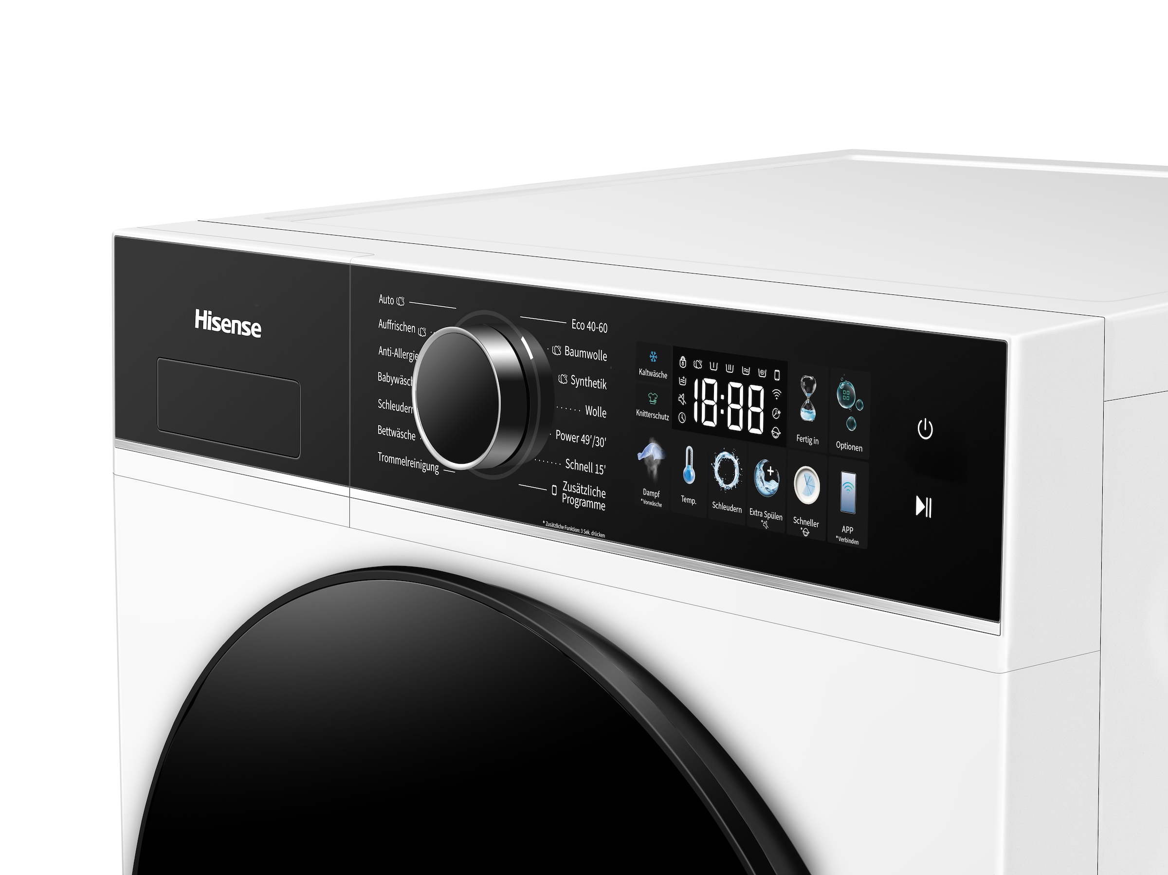 Hisense Waschmaschine 3i »WF3I8043BWFAQ« 8 kg 1400 U/min Farbdisplay, Dampffunktion, Energie 30% besser als A
