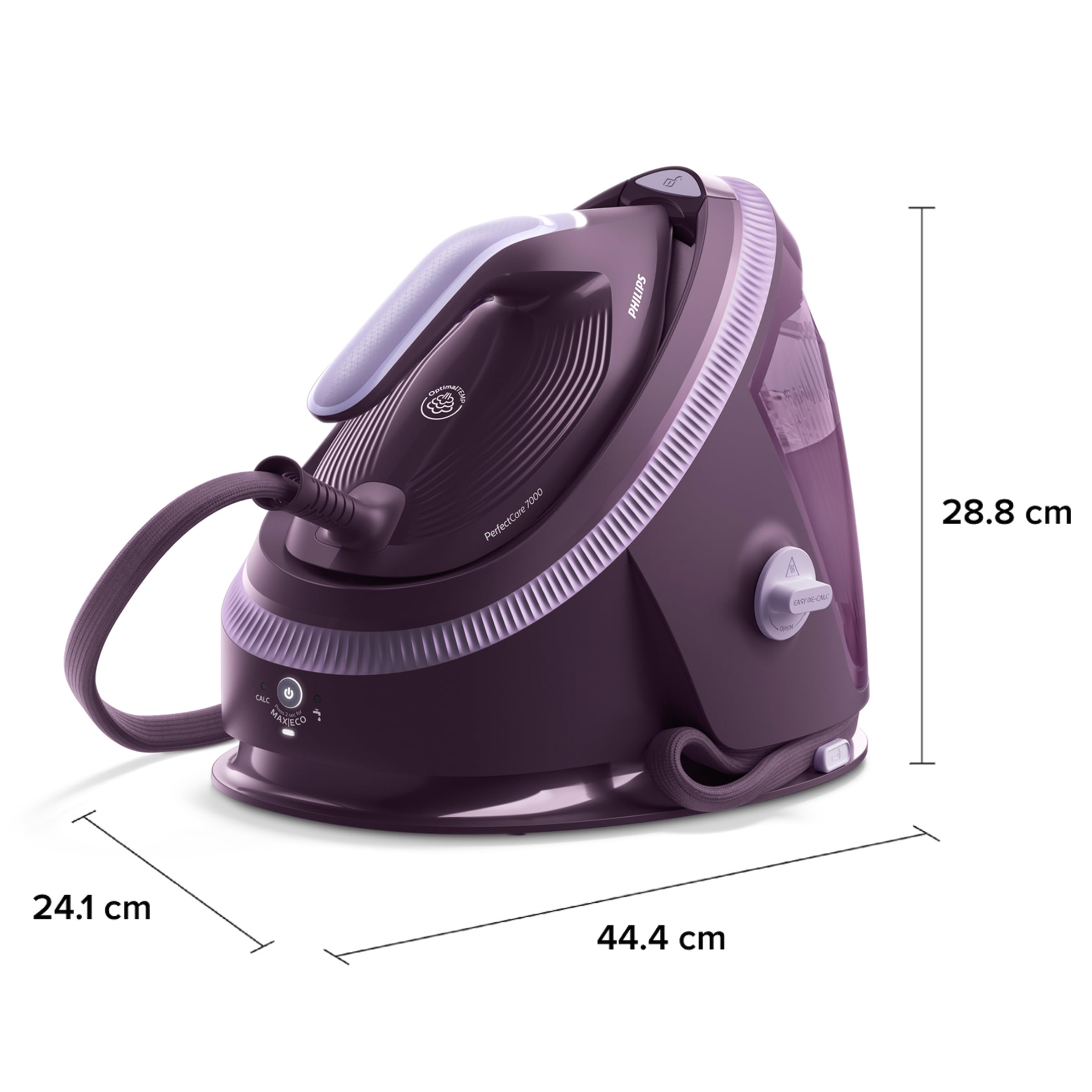 Philips Dampfbügelstation »PerfectCare 7000 Series PSG7200/30, Aubergine«, 2.850 Watt, OptimalTemp & TurboPower-Dampfmotor, 600 gr Dampfstoß