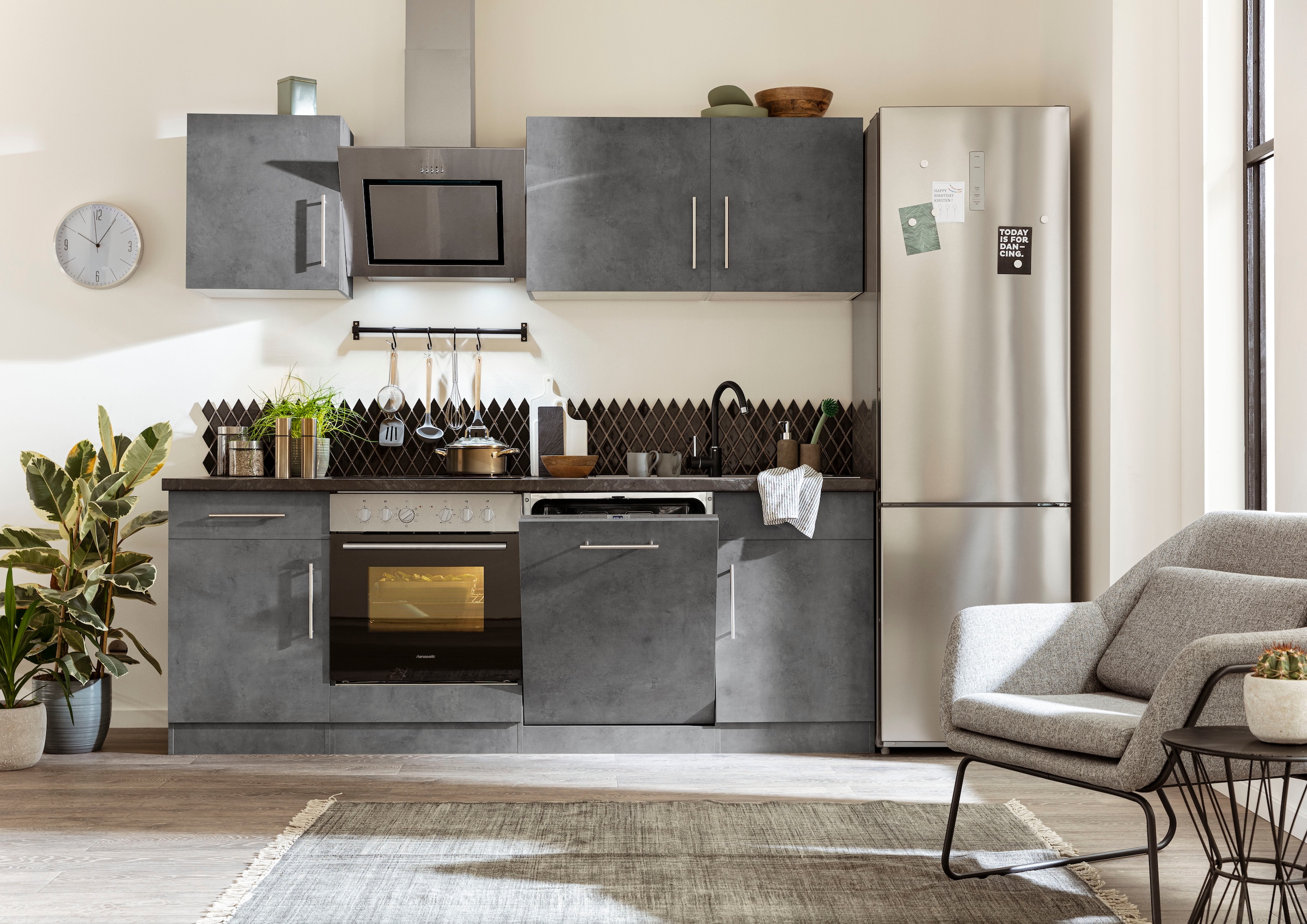 wiho Küchen Küchenzeile »Cali«, mit E-Geräten, Breite 220 cm mit Hanseatic  E-Geräten kaufen | BAUR