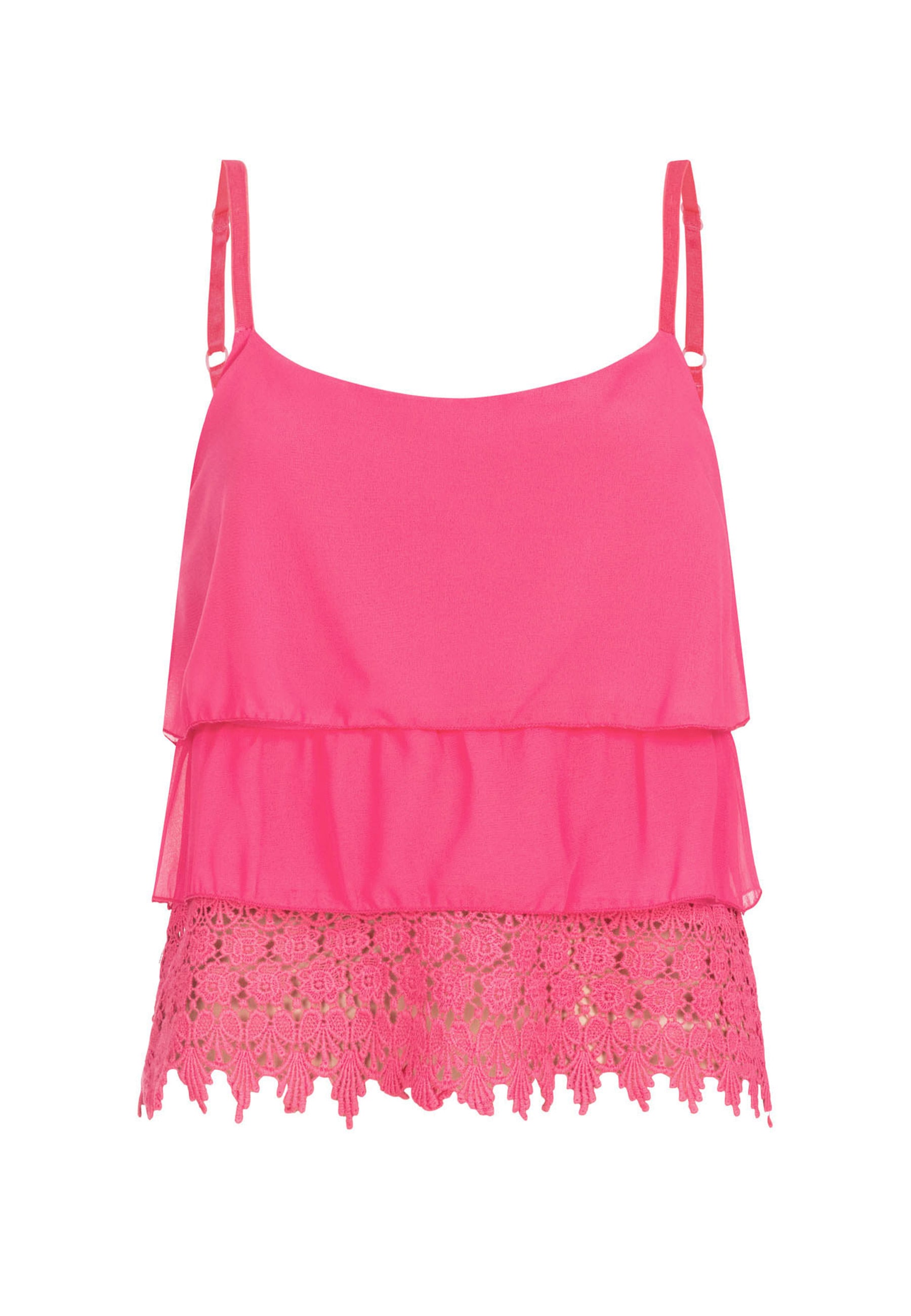 CLOUD 5IVE Muskelshirt "CLOUD 5IVE Chiffon Stufen Top mit Spitze 3-lagig" 1