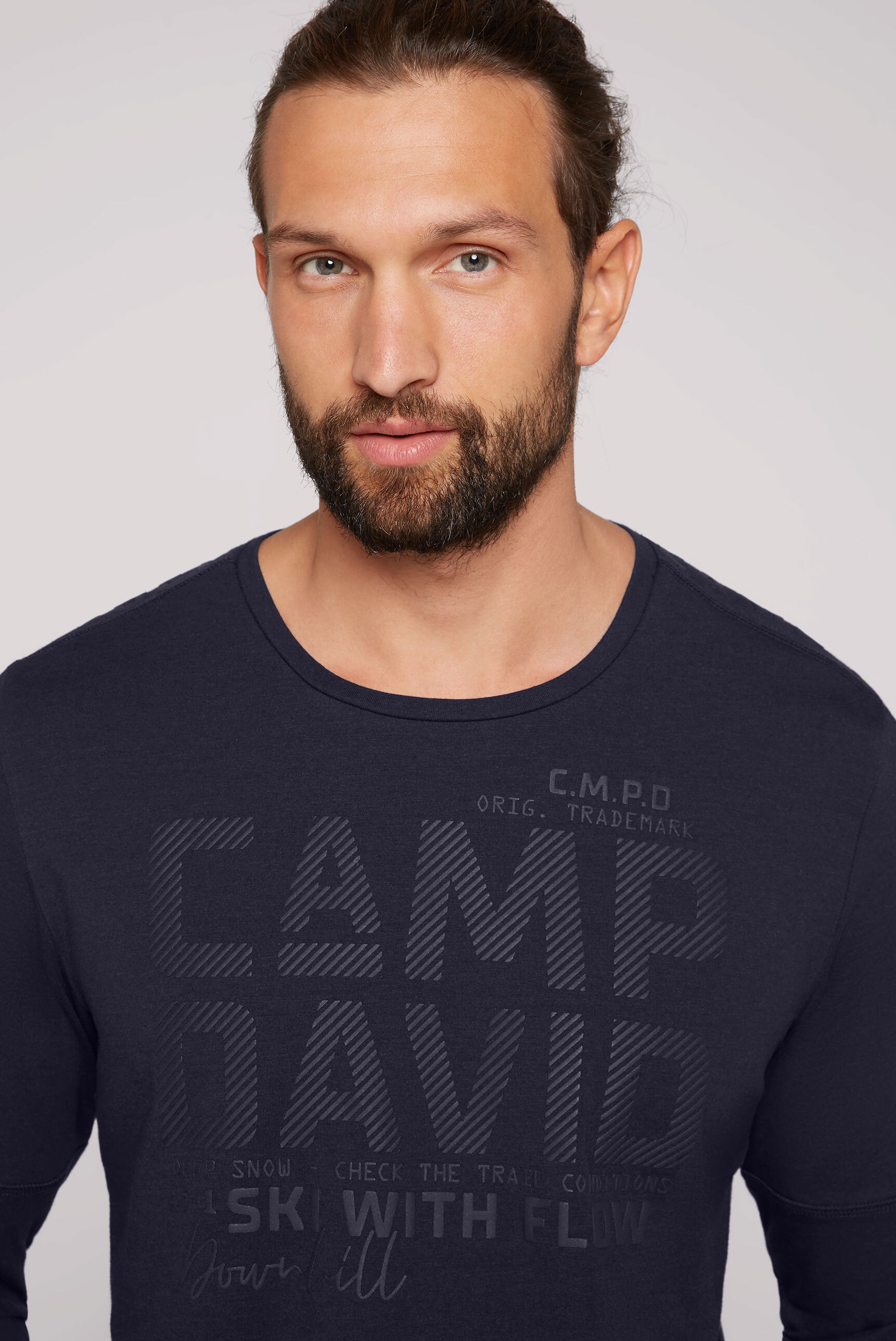 CAMP DAVID Rundhalsshirt, mit für an ▷ Teilungsnähten Seiten | den BAUR