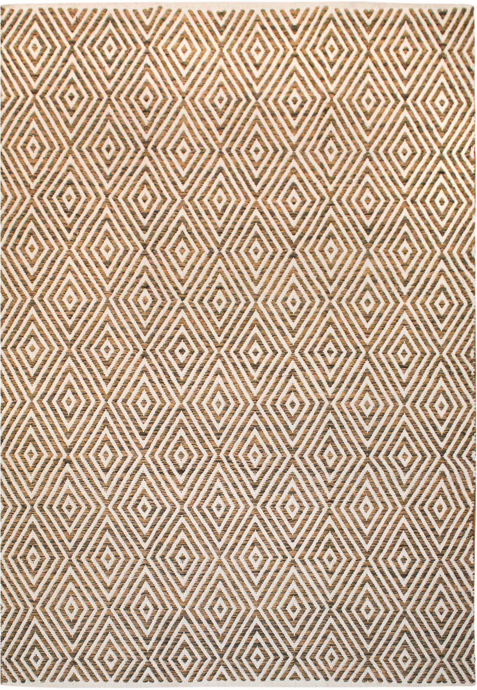 my home Teppich »Tiara«, rechteckig, mit Rauten-Muster, Teppich aus 100% Baumwolle