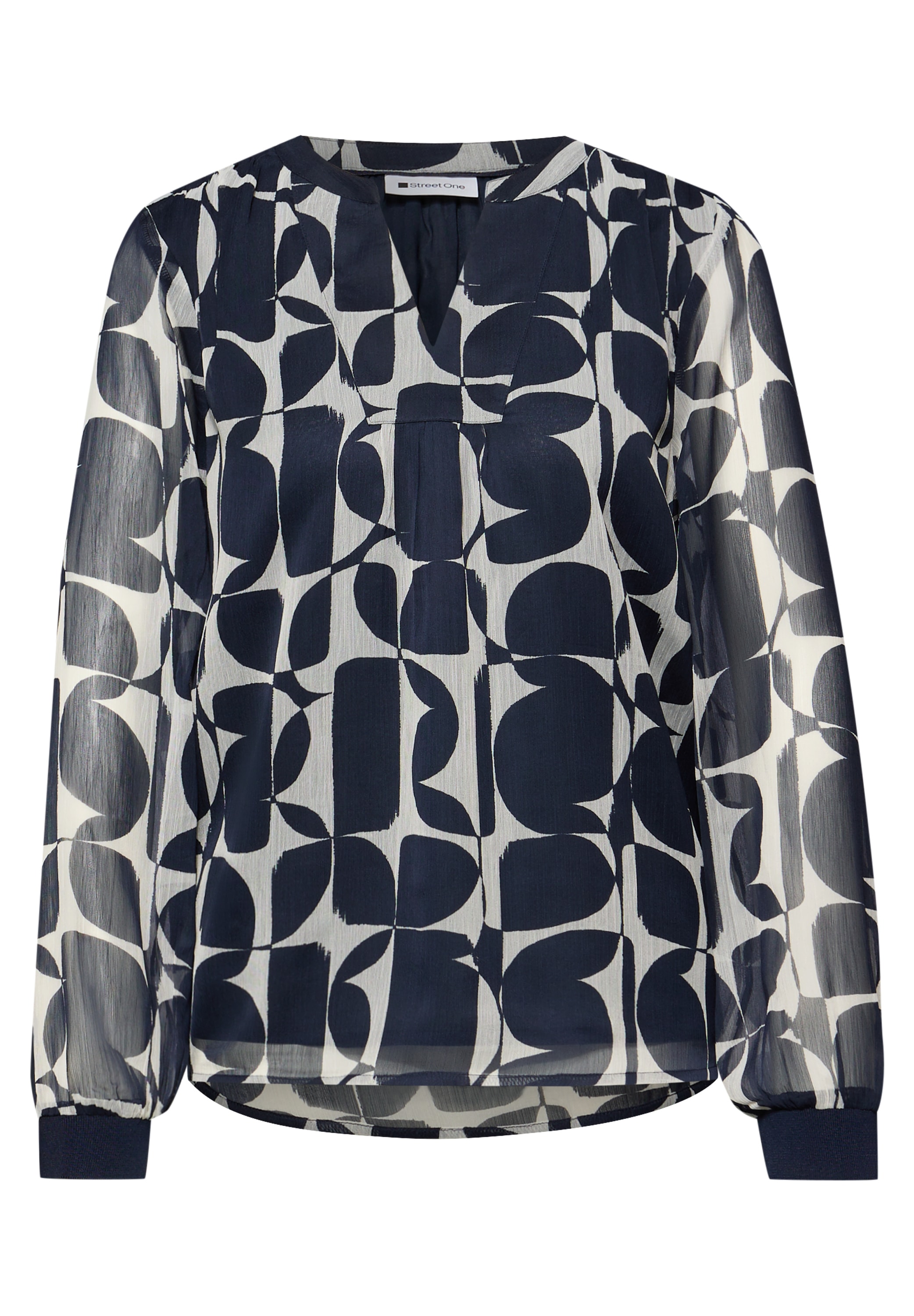 STREET ONE Tunika mit geschlitztem Rundhalsausschnitt