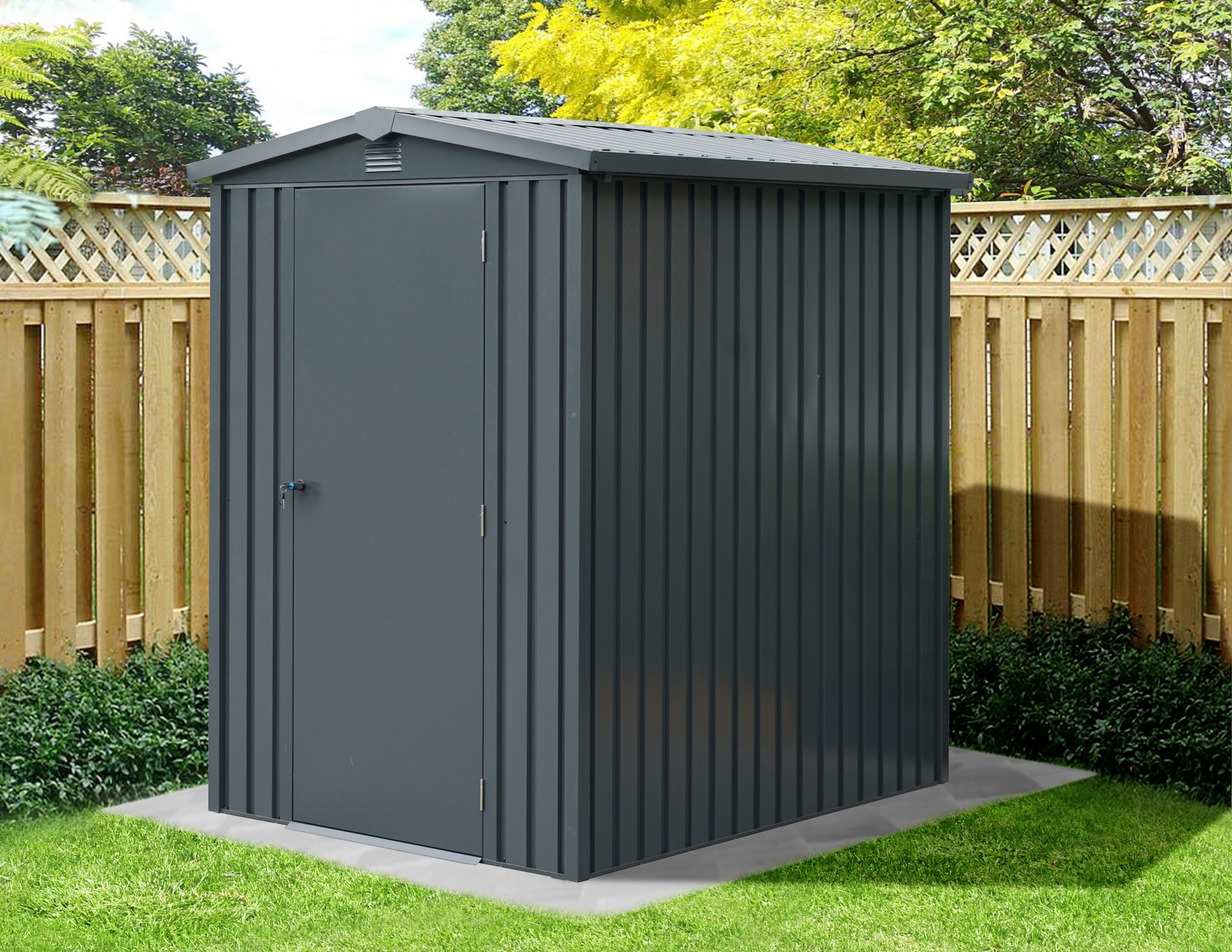 GARDEN 'N' MORE Gerätehaus »Pultdachhaus Basic plus« einfacher Aufbau, Langlebig, abschließbar, inkl. Regenrinne