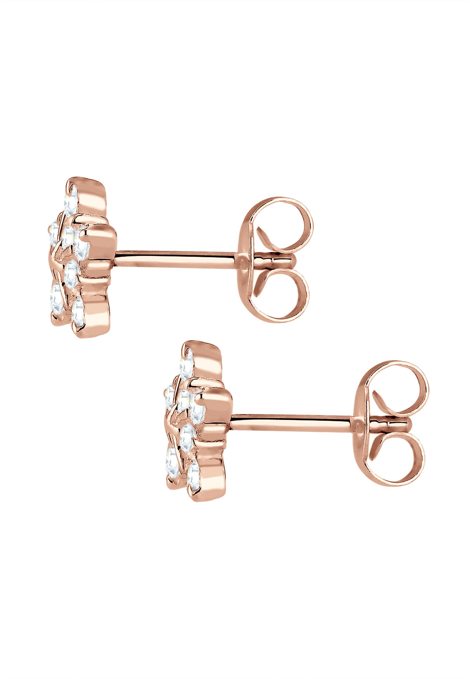 Elli Paar Ohrstecker »Schneeflocke Winter Zirkonia 925er Sterling Silber«