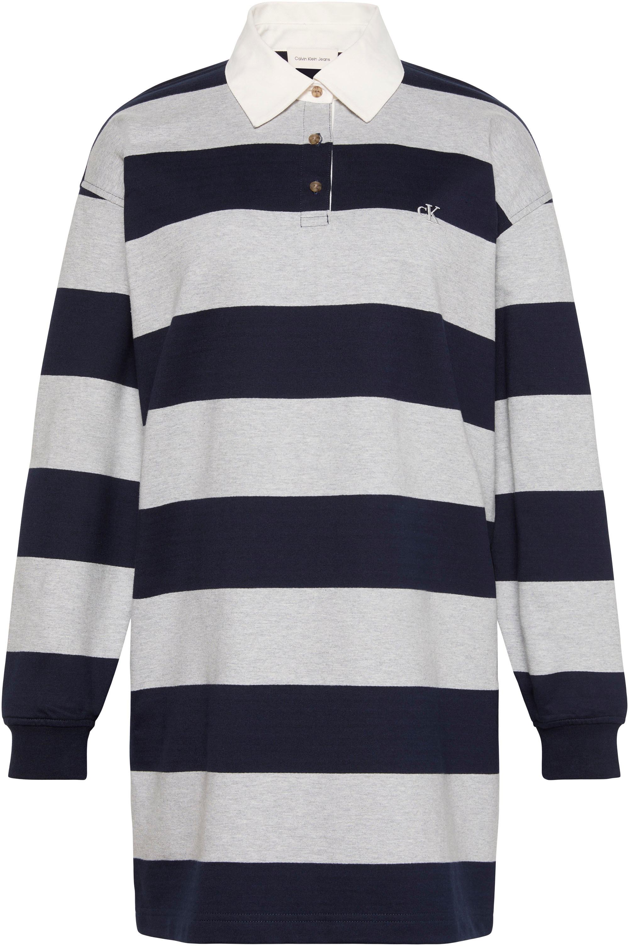 Calvin Klein Jeans Polokleid "VARSITY STRIPE MINI POLO" Ohne Tasche Regular günstig online kaufen