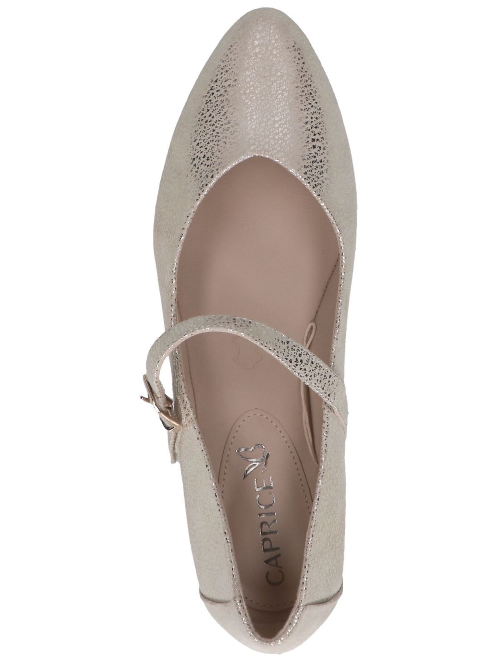 Riemchenballerina CAPRICE "Caprice Ballerinas Leder", Damen, Gr. 37, gold, Leder, Schuhe Riemchenballerina 2