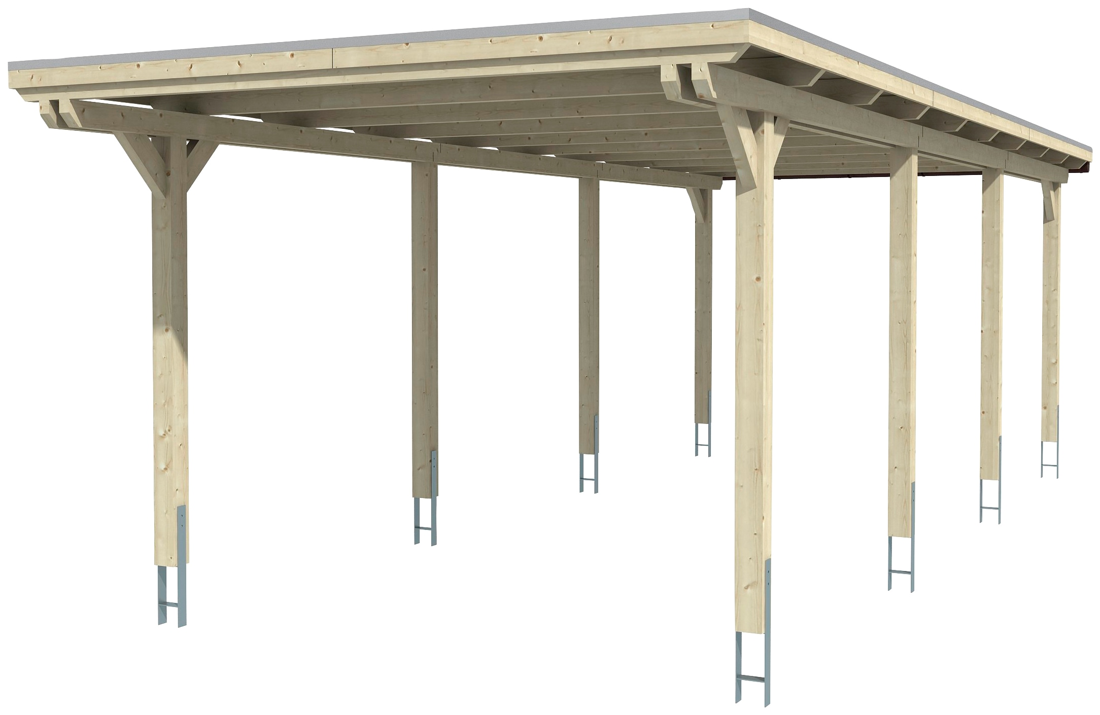 Skanholz Einzelcarport »Emsland«, Leimholz-Nordisches Fichtenholz, 291 cm, dunkelgrau