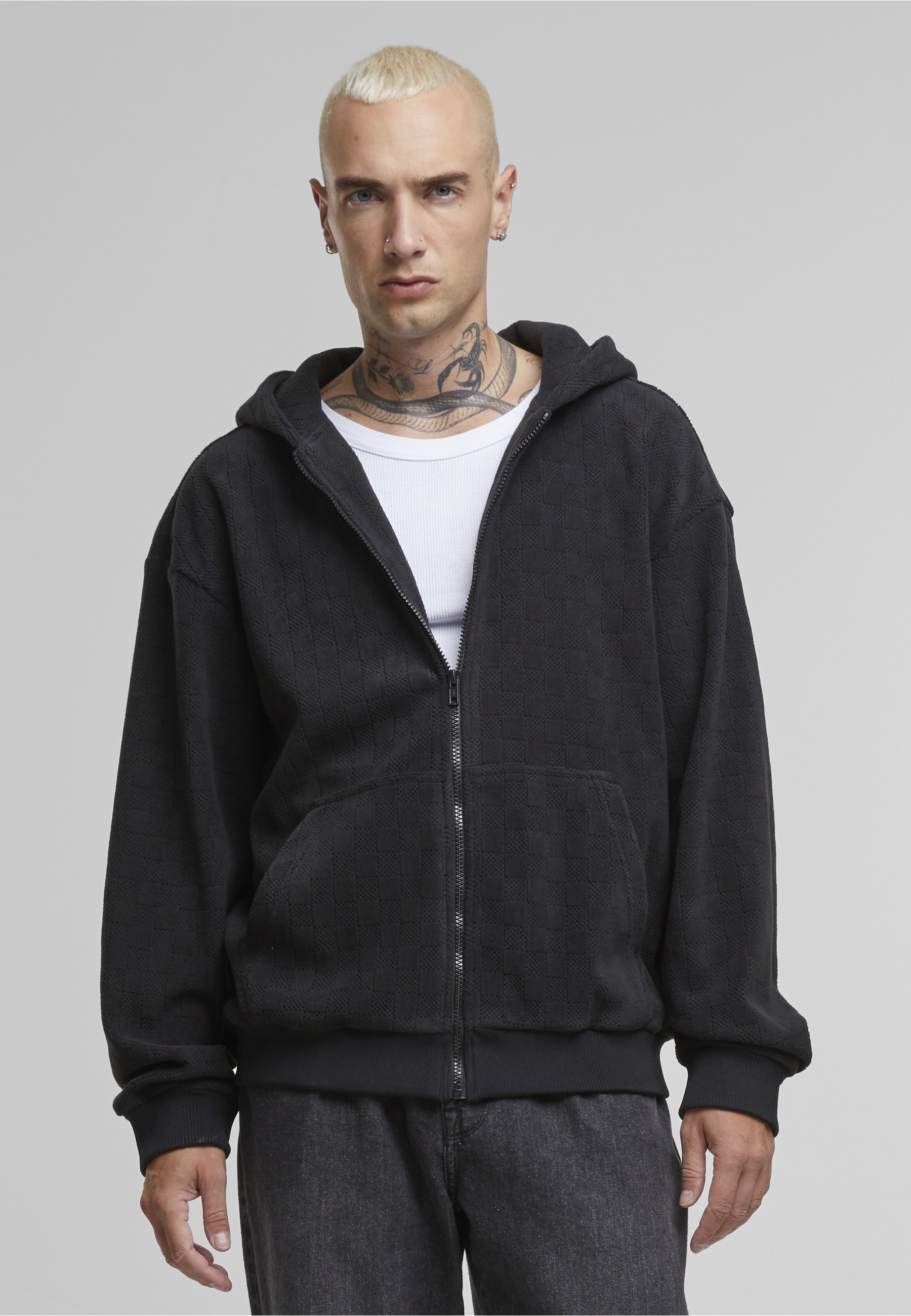 Thumbnail - URBAN CLASSICS Kapuzenpullover "Urban Classics Jaquard Velvet Zip-Hoody" 1 tlg.