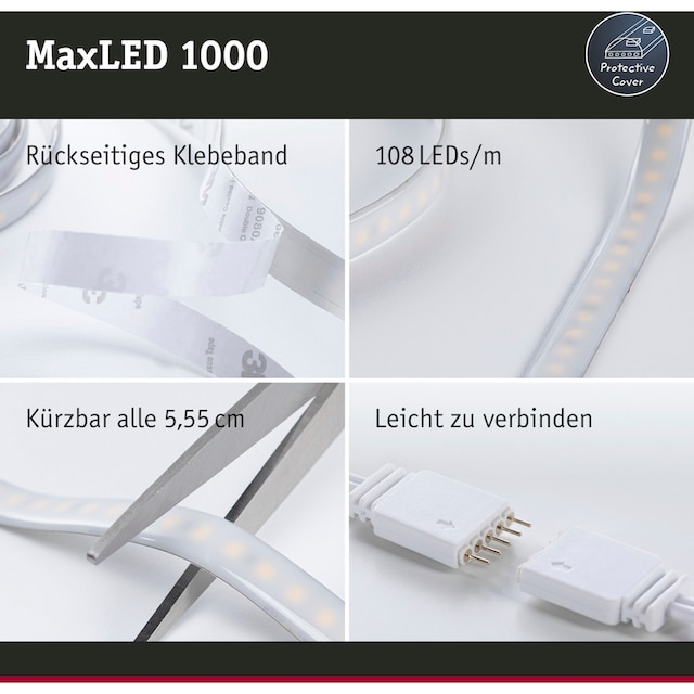 St.-flammig, Cover | BAUR 32W 3m 1000 LED-Streifen 230/24V 1 Tunable 2700-6500K White Basisset Paulmann bestellen 60VA«, IP44 »MaxLED