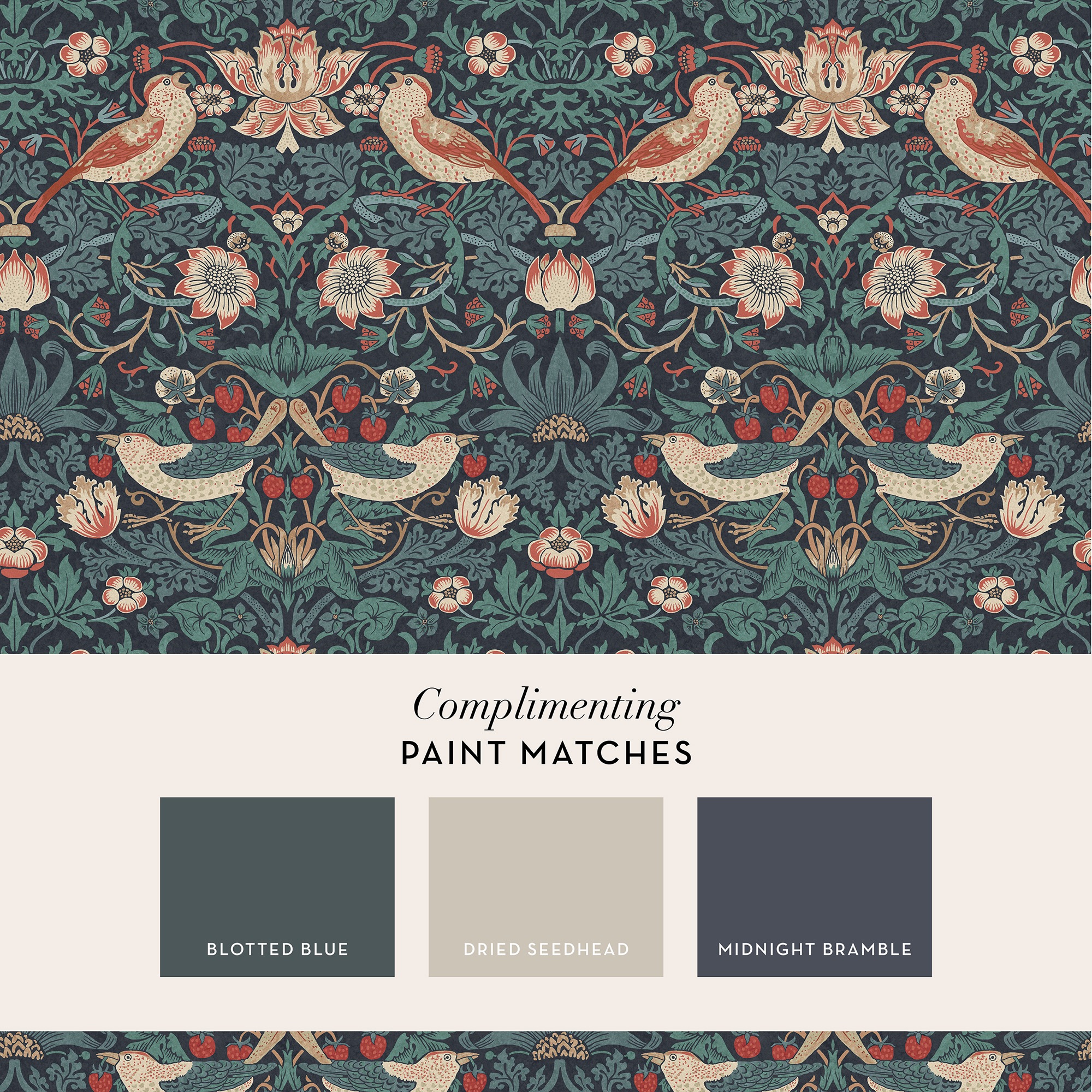 WILLIAM MORRIS AT HOME Vliestapete »Strawberry Thief«, Retro, Design Tapeten