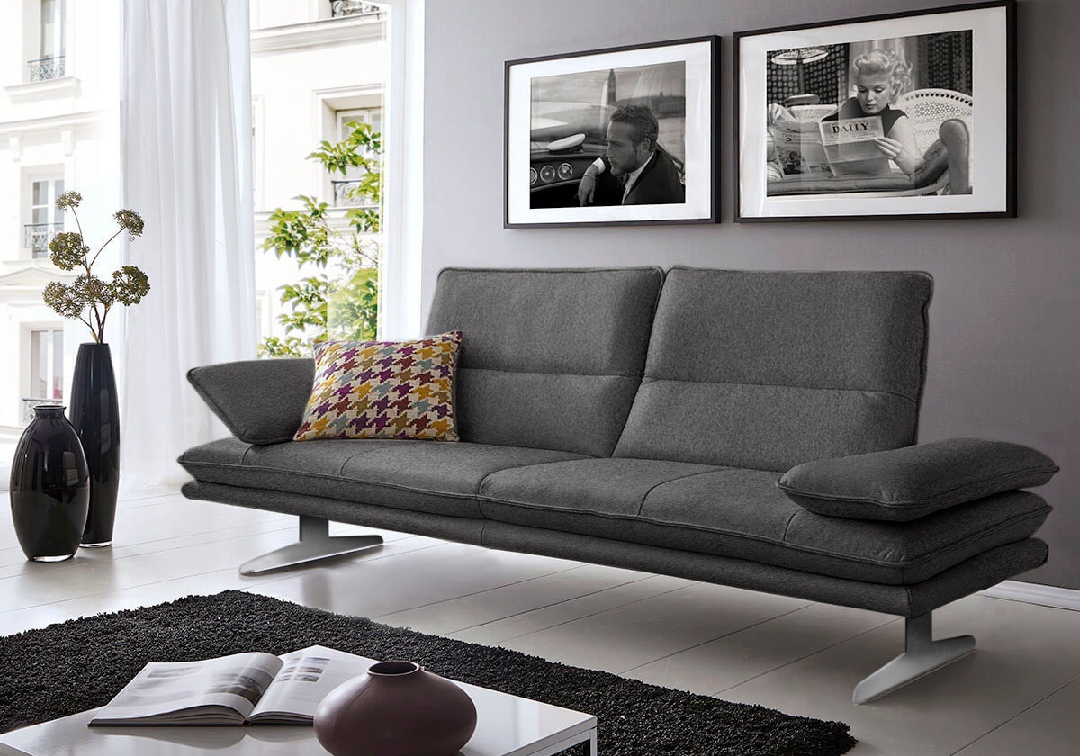 W.SCHILLIG 2,5-Sitzer »broadway Designsofa mit hohem Sitzkomfort«, Sitztiefenverstellung, Kopfteil- & Seitenteilverstellung, Breite 236cm