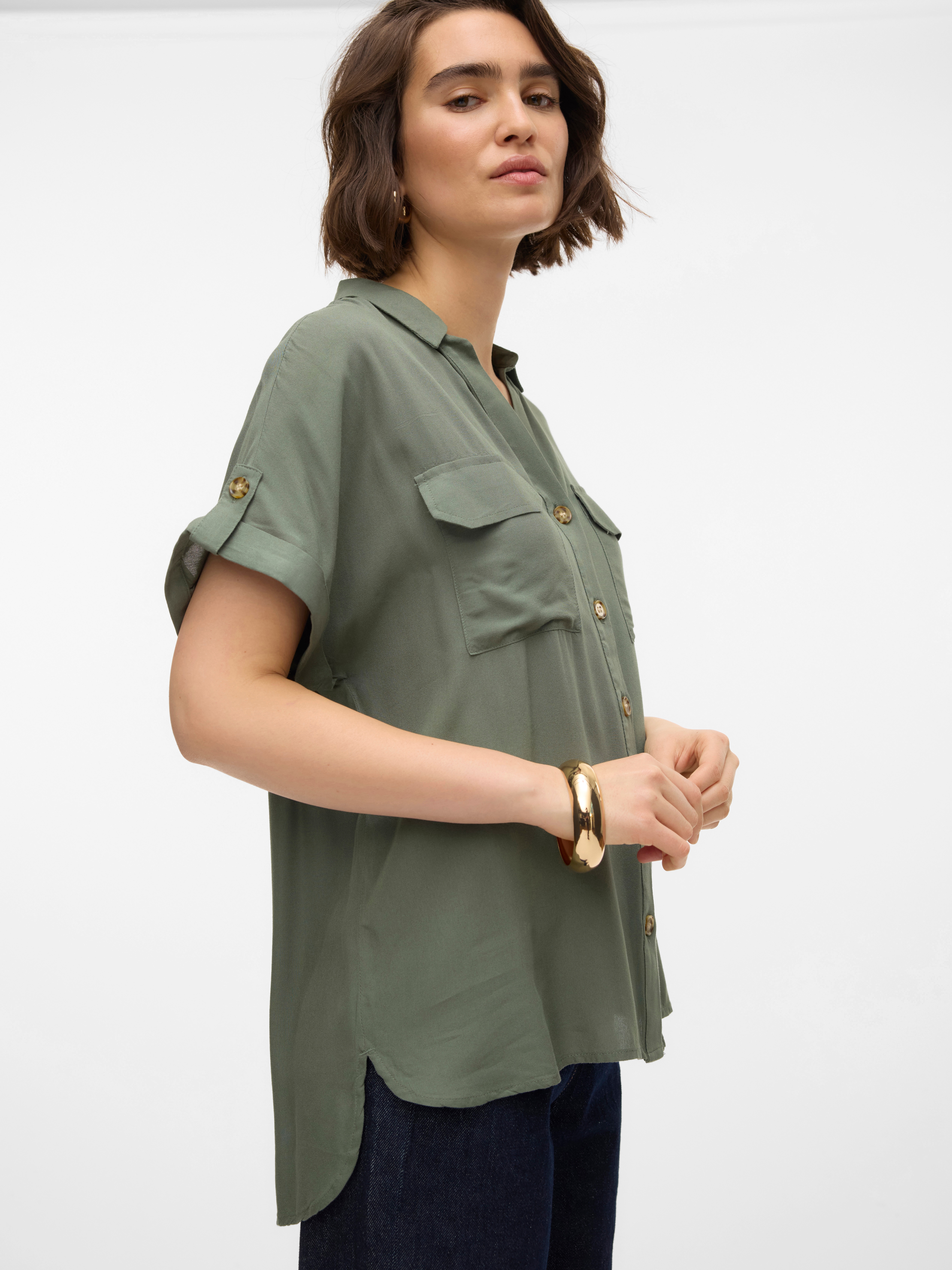 Thumbnail - Vero Moda Kurzarmbluse "VMBUMPY S/S SHIRT WVN GA NOOS"