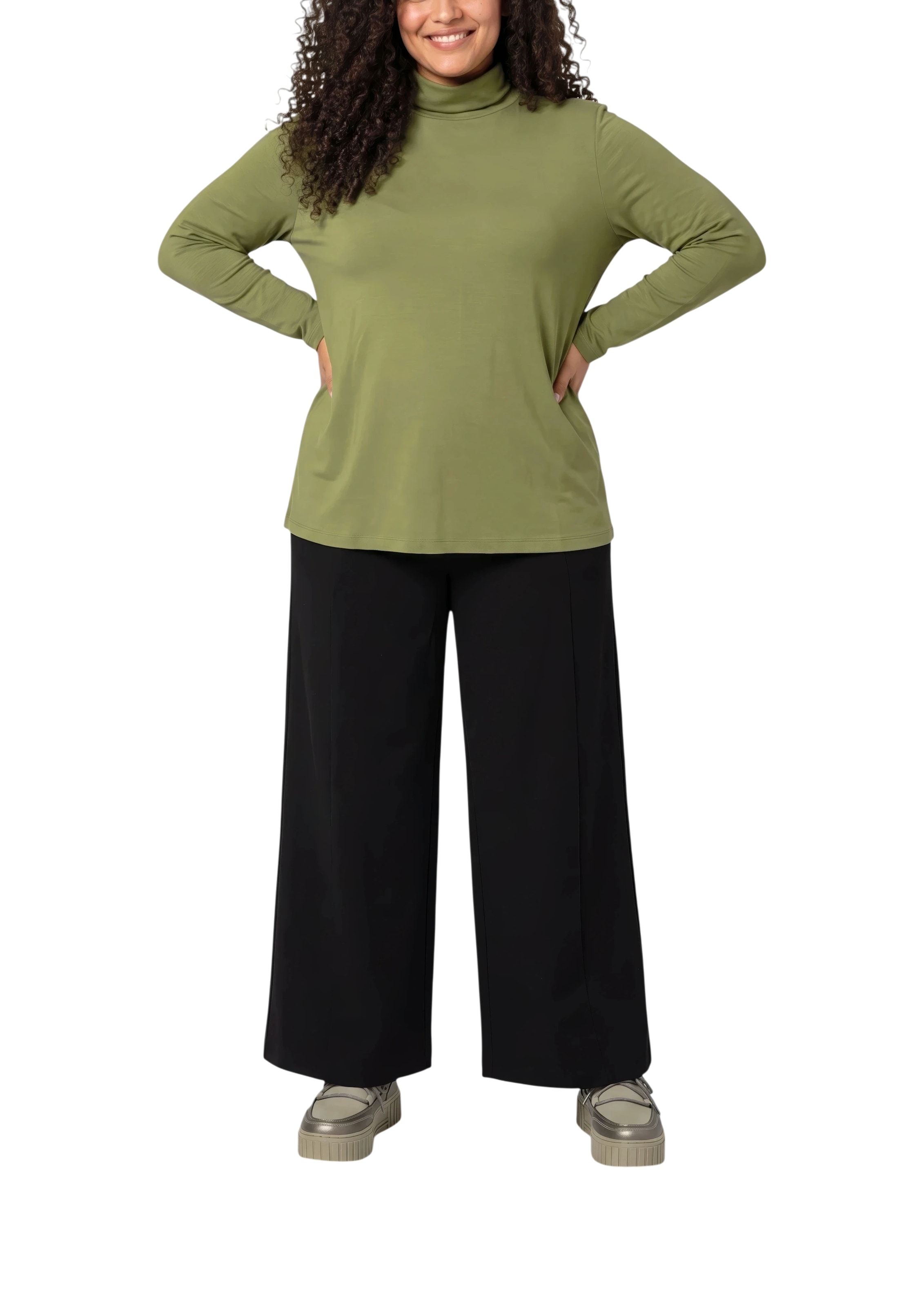 s.Oliver CURVE Rollkragenshirt Langarm / unifarben / Große Größen