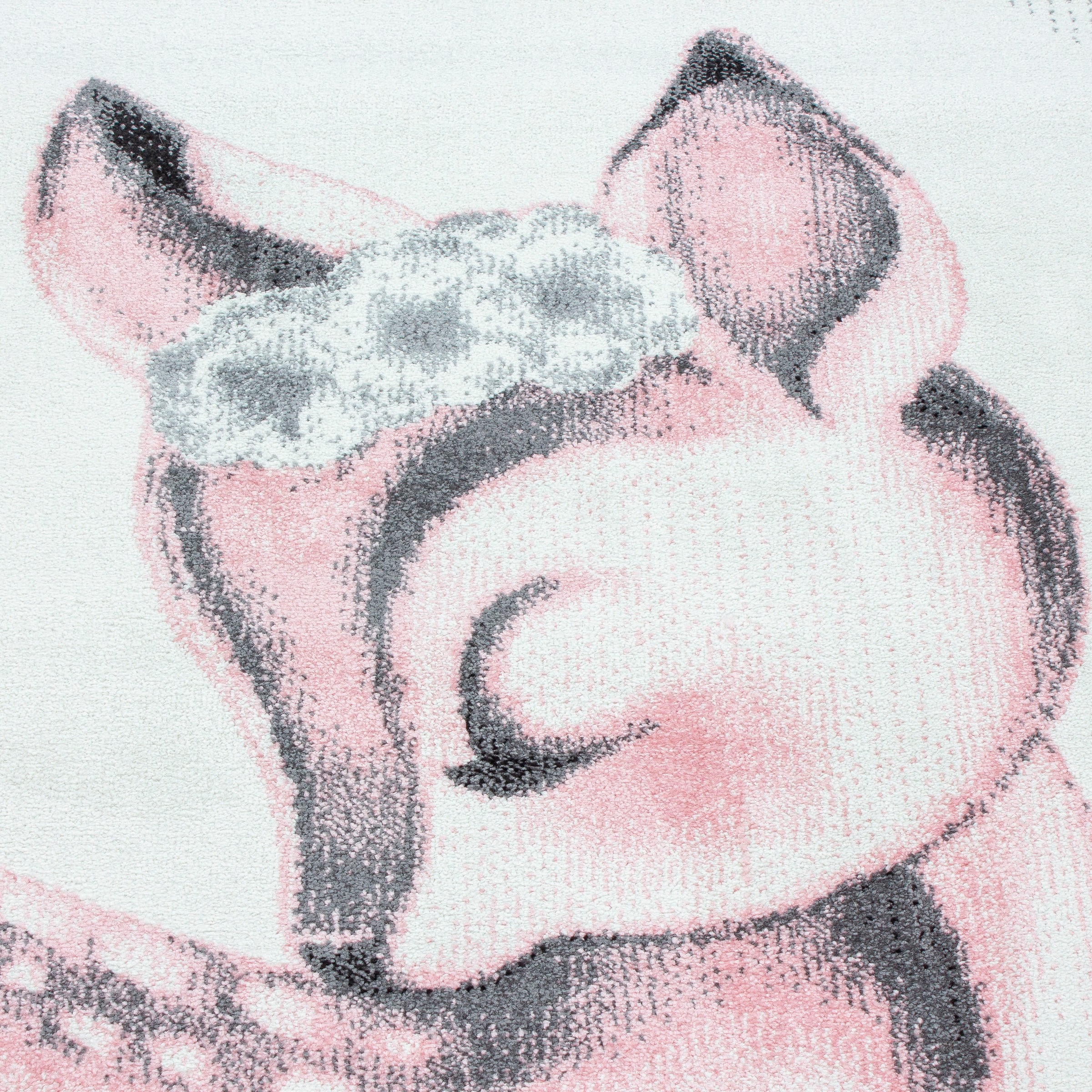 Kinderteppich AYYILDIZ TEPPICHE "Bambi 850", pink, H:11mm Ø:120cm, Kunstfaser, Teppiche, Kinderteppich, auch rechteckig, Rehkitz Motiv, Kurzflor 3