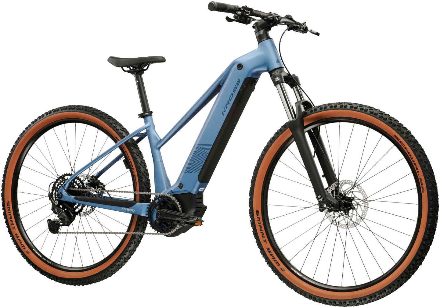 Kross »Influx Hybrid 2.0 16,7Ah / 600 Wh 29 Zoll blau 9 Gänge 2026« 9 Gang Shimano CUES U4000 Schaltwerk Kettenschaltung Mittelmotor 250 W