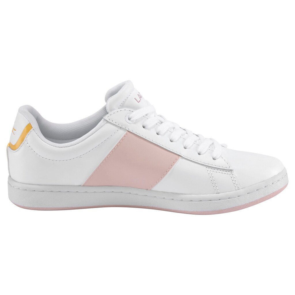 Schuhe Halbschuhe Lacoste Sneaker »CARNABY EVO 0722 4 SFA« weiß-rosa