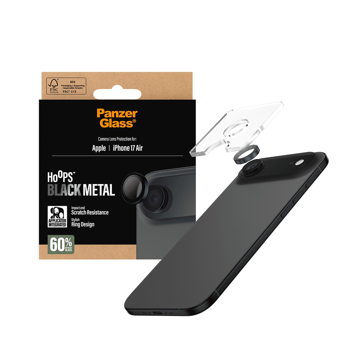 CARE by PanzerGlass Kameraschutzglas »Hoops Camera Lens Protector«, für Apple iPhone Air, Kameraschutz,Linsenschutz,Objektivschutz, kratz- & stoßfest