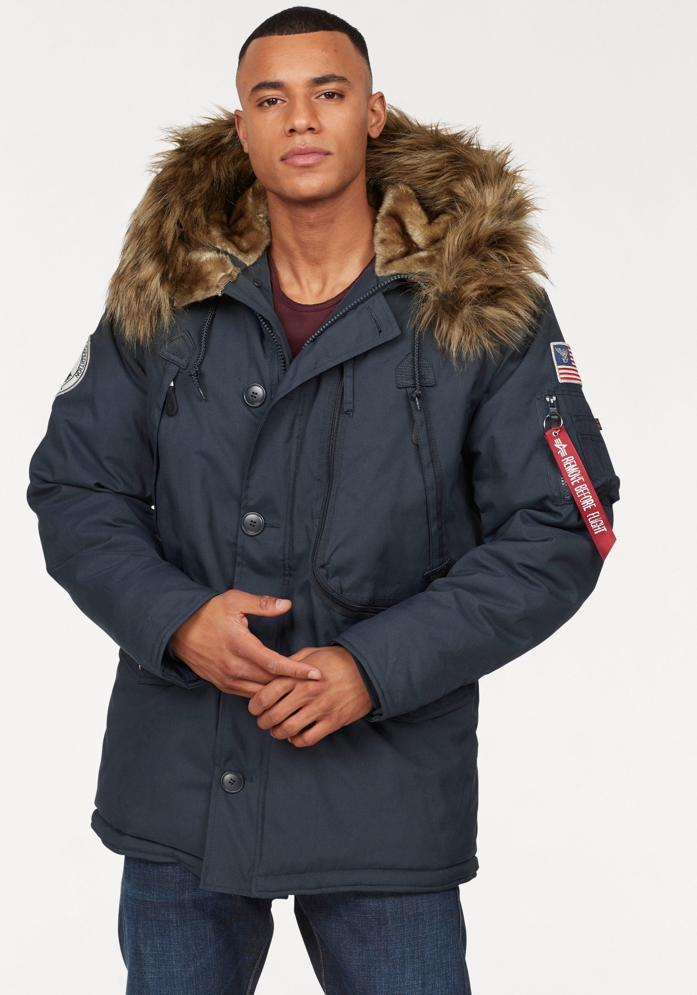 Alpha Industries Parka "POLAR JACKET", mit Kapuze